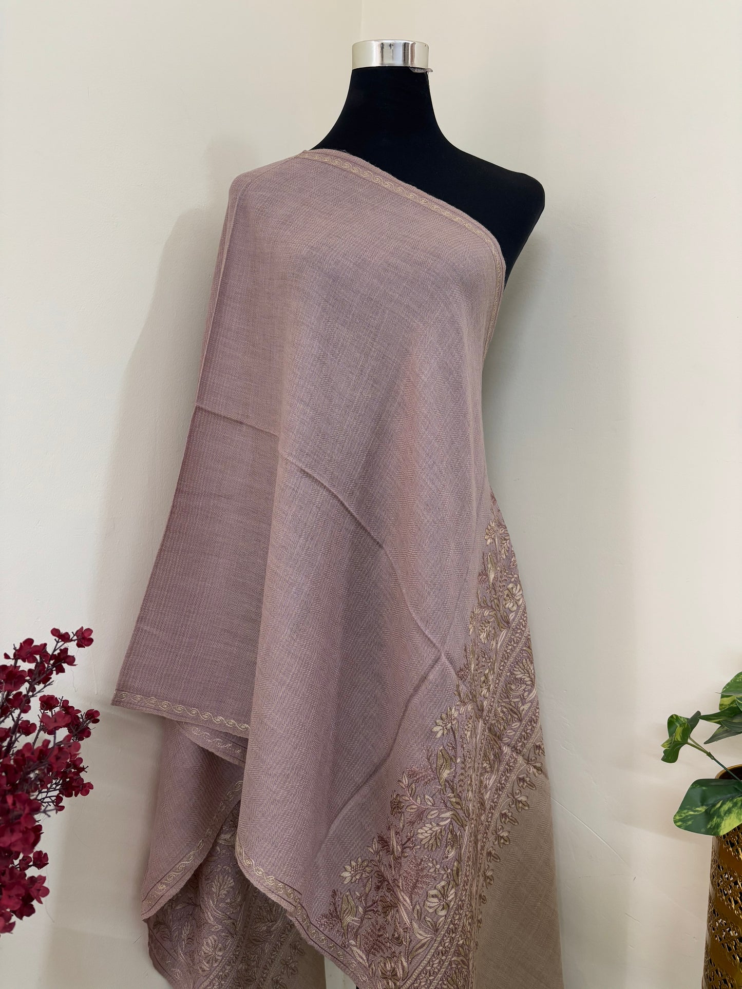 Onion Pink Pancchi Kashmiri Stole