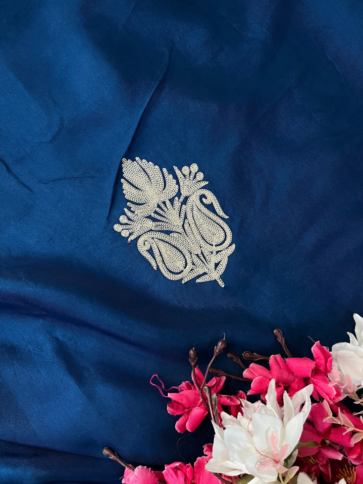 Sanam’ Royal Blue Silk Tilla Embroidered Suit material