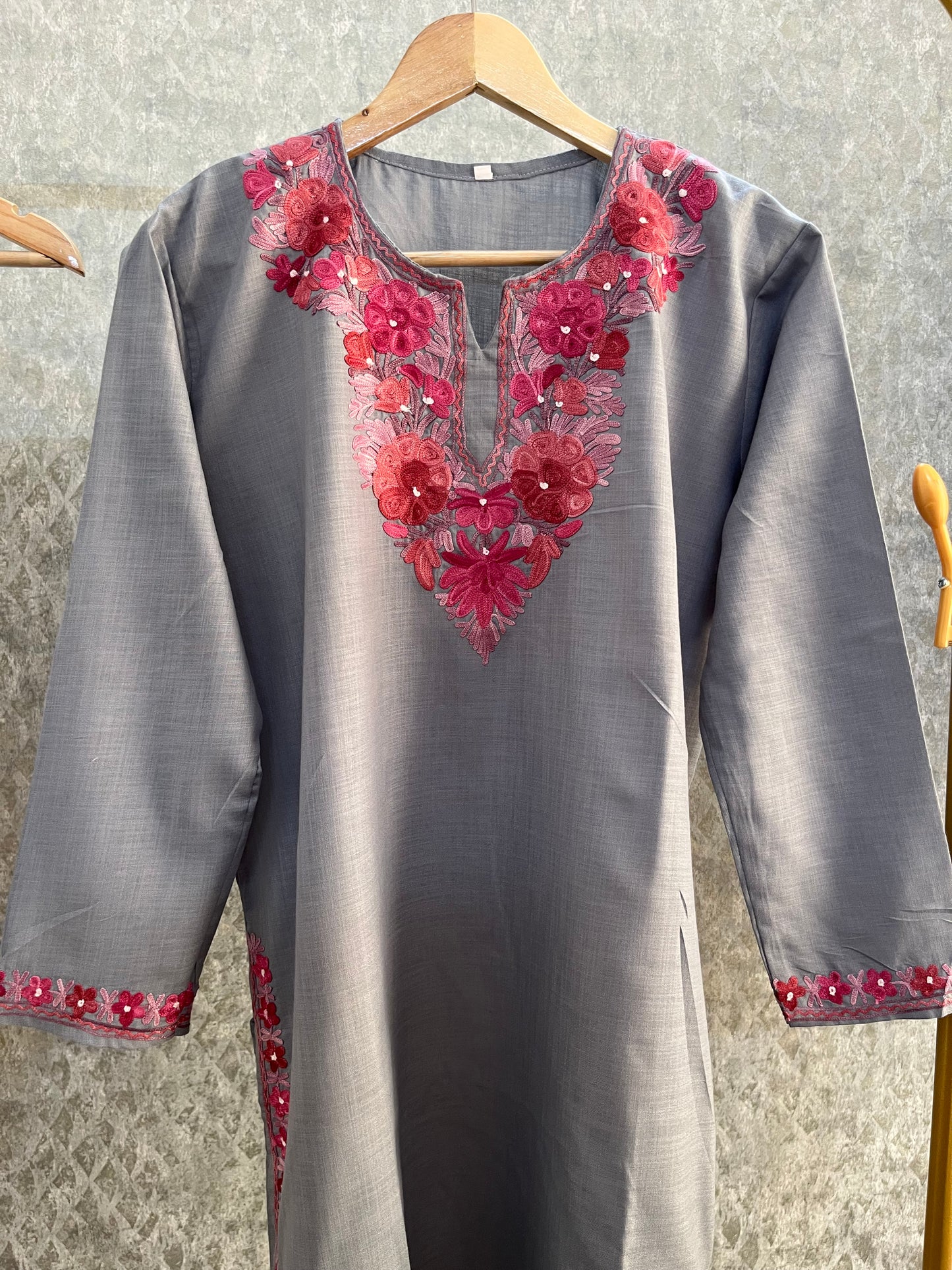 English Grey Cotton Stitched Co-ord Set (42)