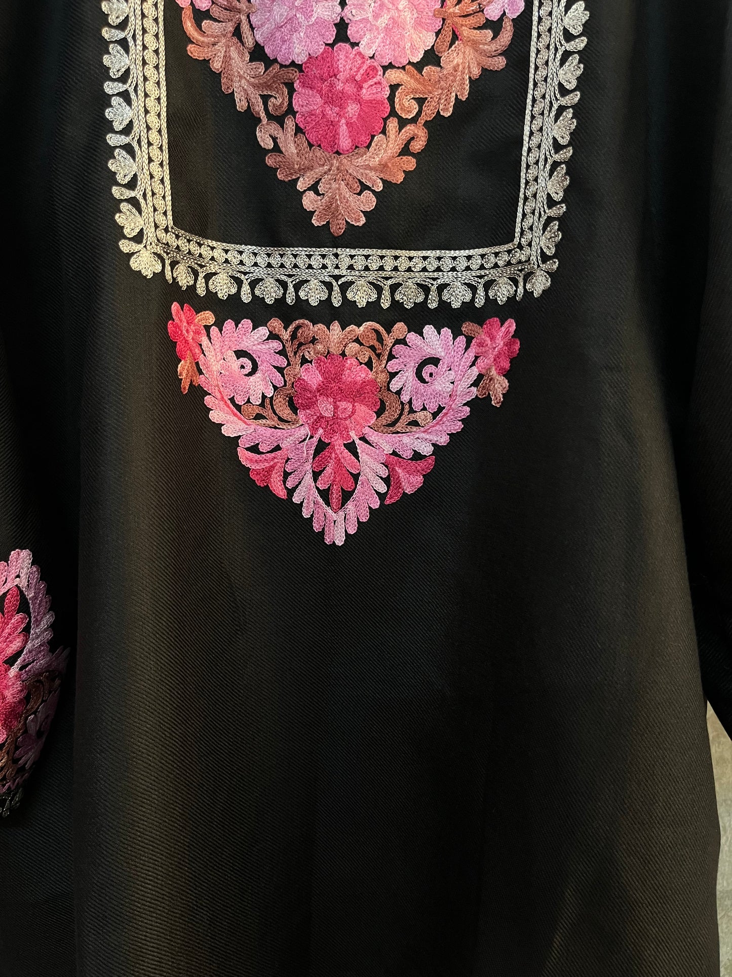 Black  Woollen Kashmiri Co-Ord Set ( Size 44)