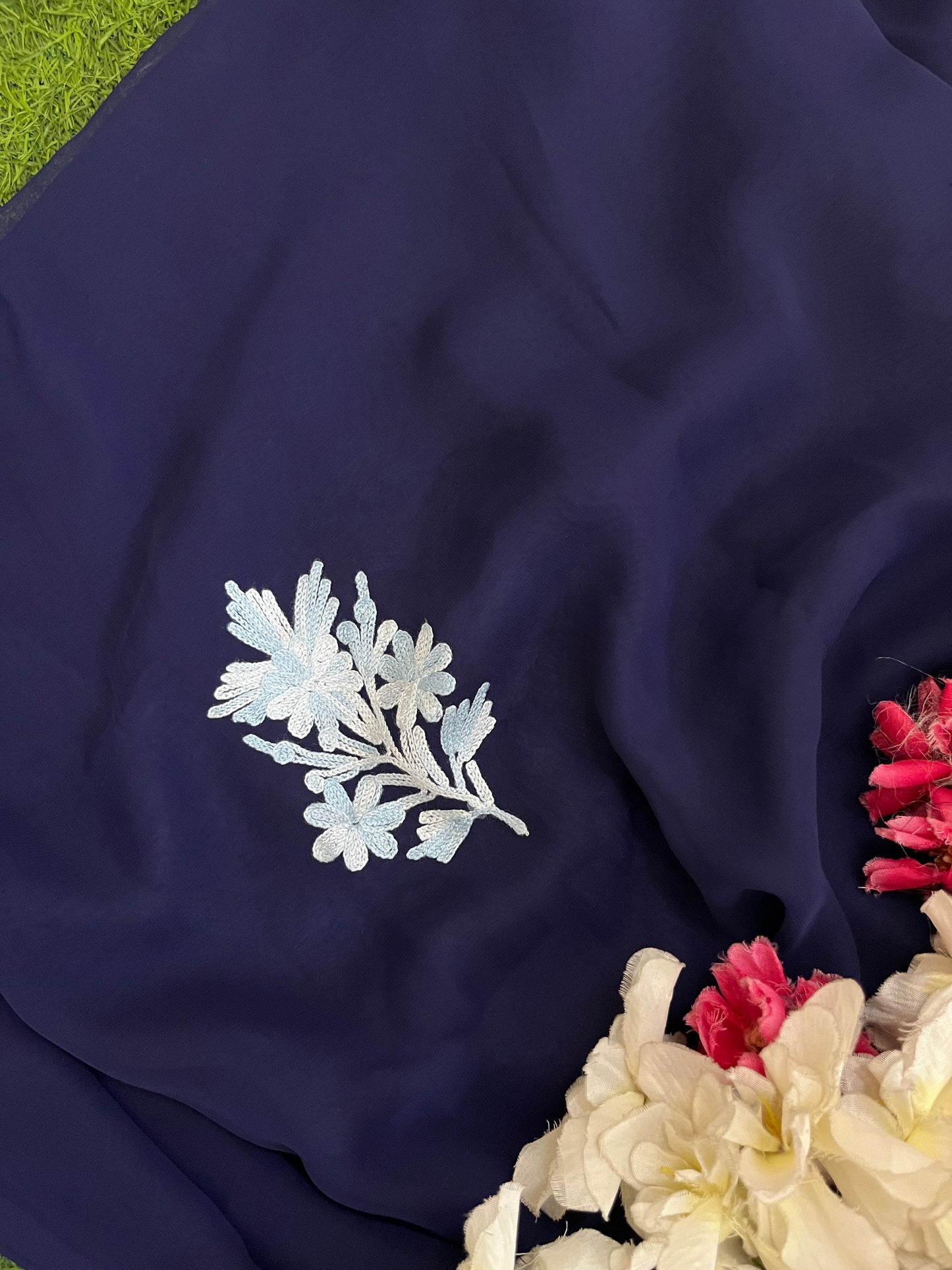 Navy blue Georgette Kashmiri Suit