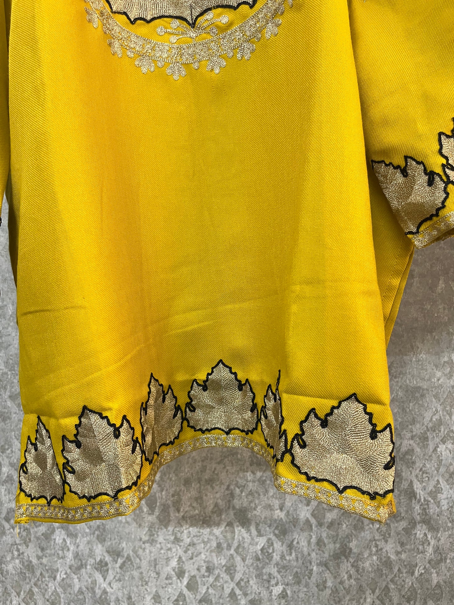 Yellow Woollen Kashmiri Co-Ord Set ( Size 44)