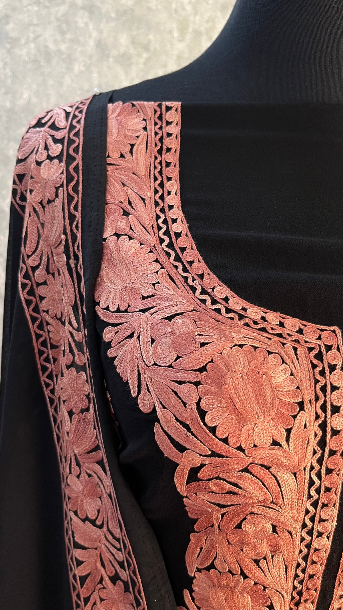Georgette Black 3 Pc Kashmiri Suit