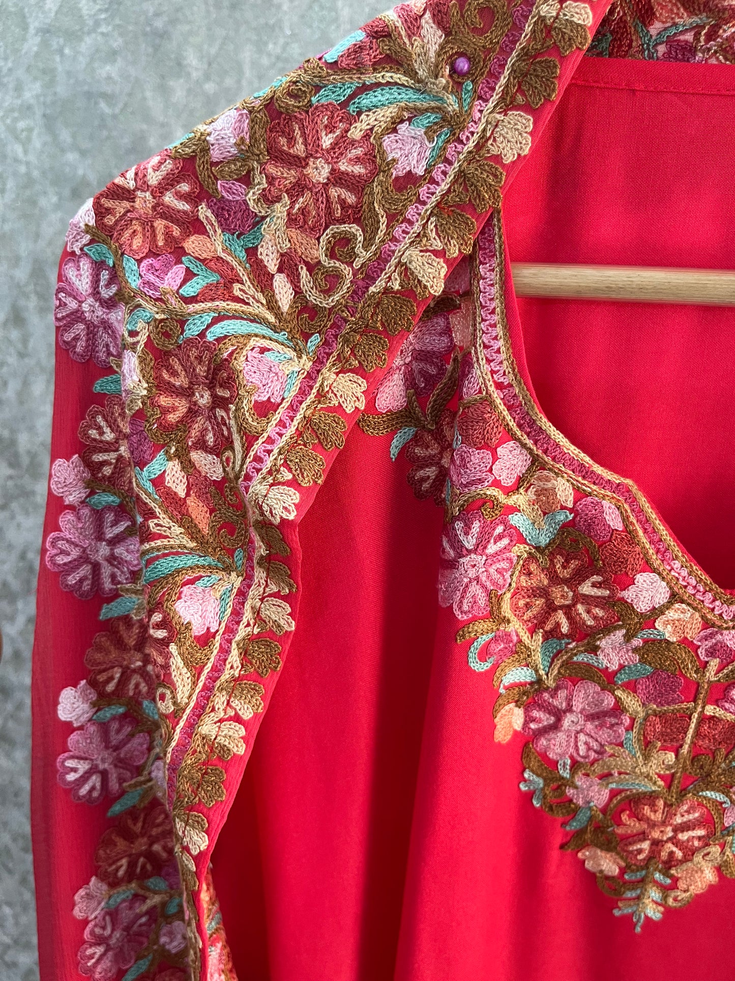 Carrot Pink Cotton Stitched Co-ord Set with dupatta (44)