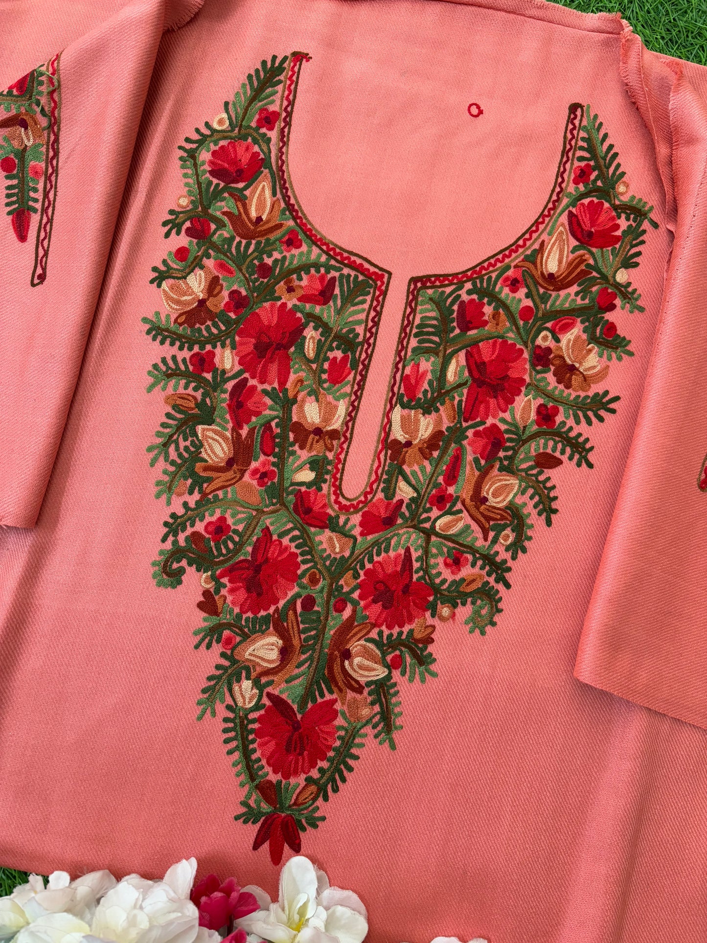 Rose Pink Woollen Aari Embroidered 3pc suit