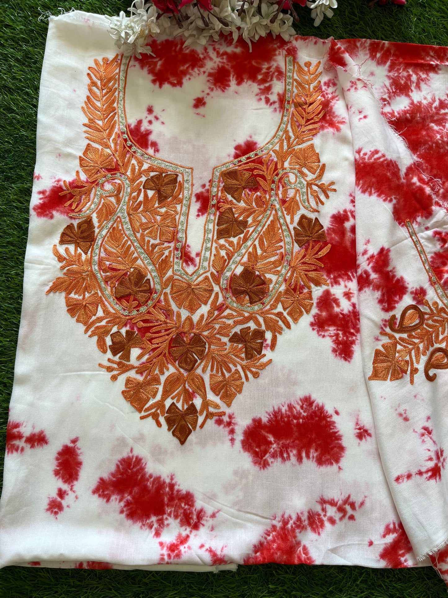 Cotton Unstitched Ty Dy Kashmiri Kurti