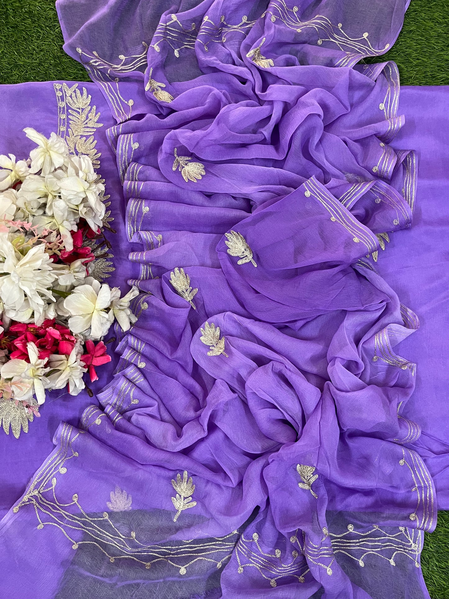 Soft Purple Silk Tilla Kashmiri Suit