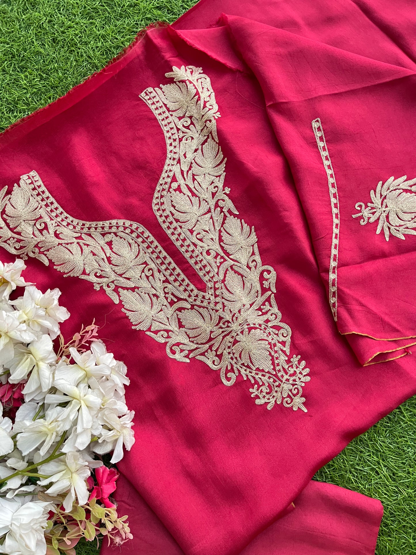 Blush Silk Tilla Kashmiri Suit