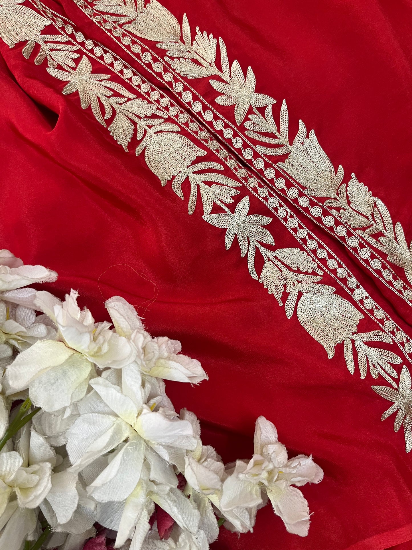 Kalaa’ Red Crape Kashmiri Suit