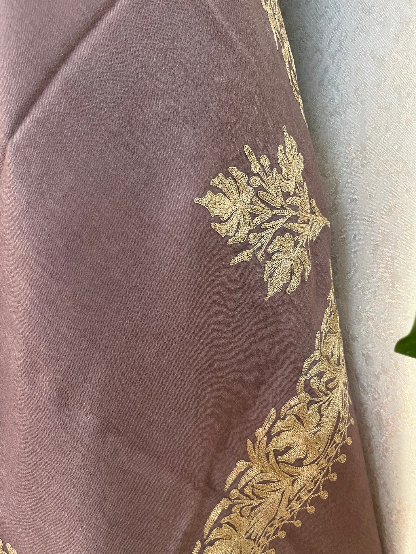 Faun Semi Pashmina Tilla Embroidered stole