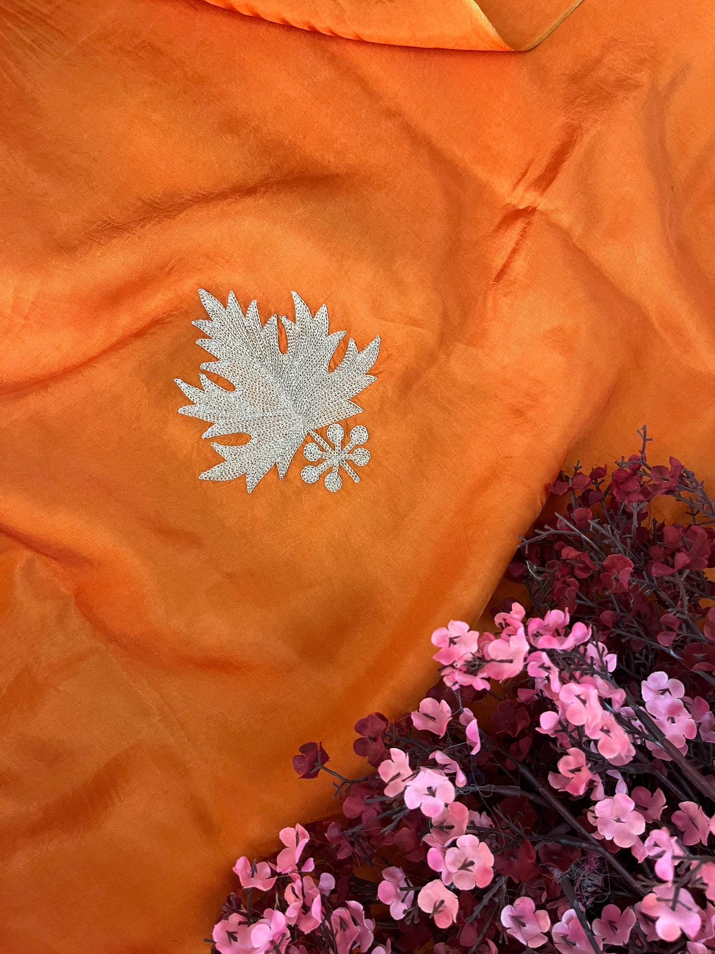 Light Orange Sanam’ Tilla Kashmiri Silk Suit