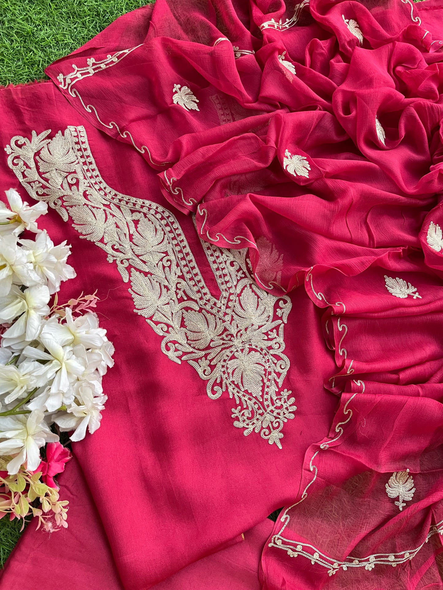 Blush Silk Tilla Kashmiri Suit
