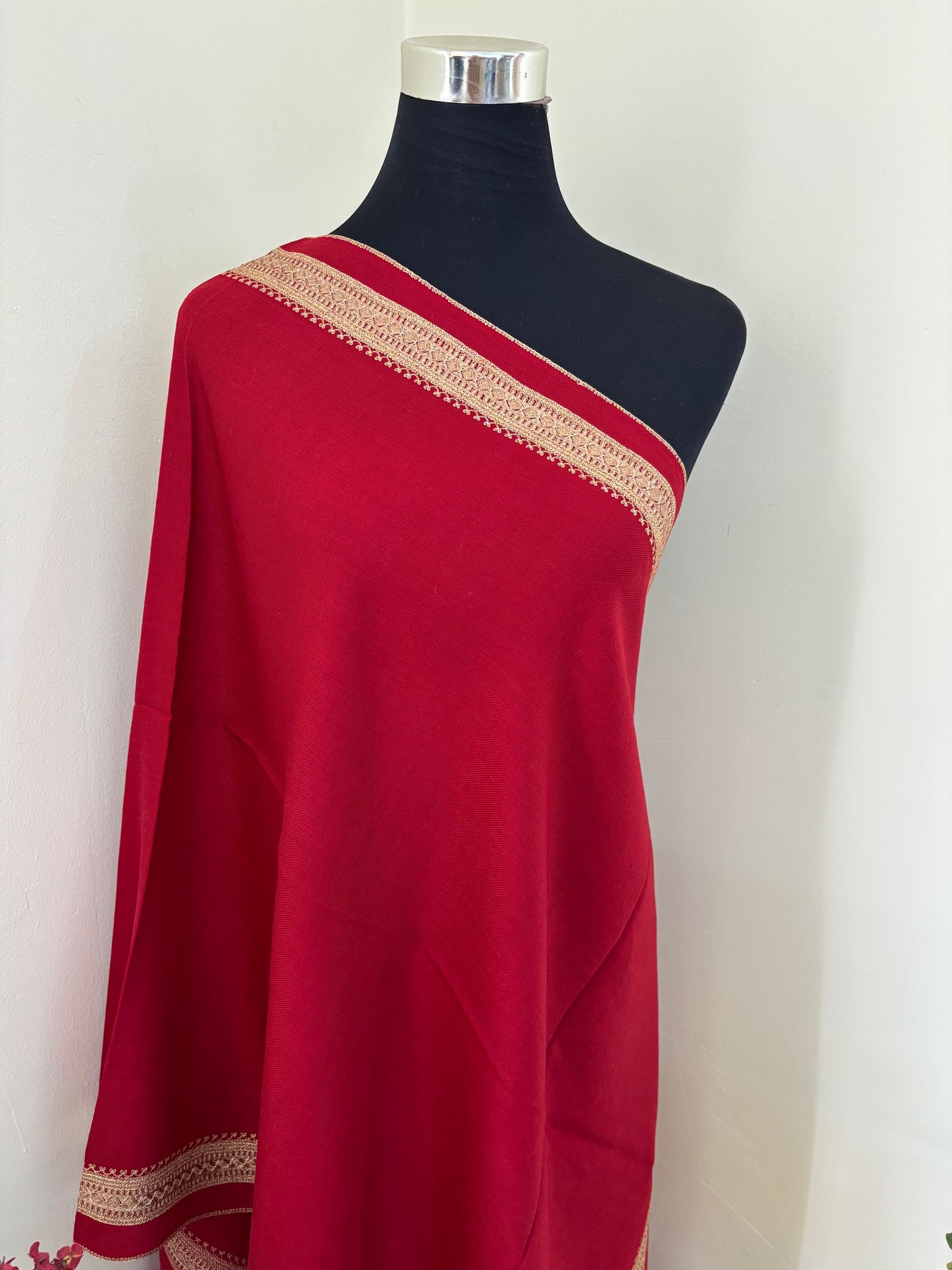 Red Baadam Bael Kashmiri Stole