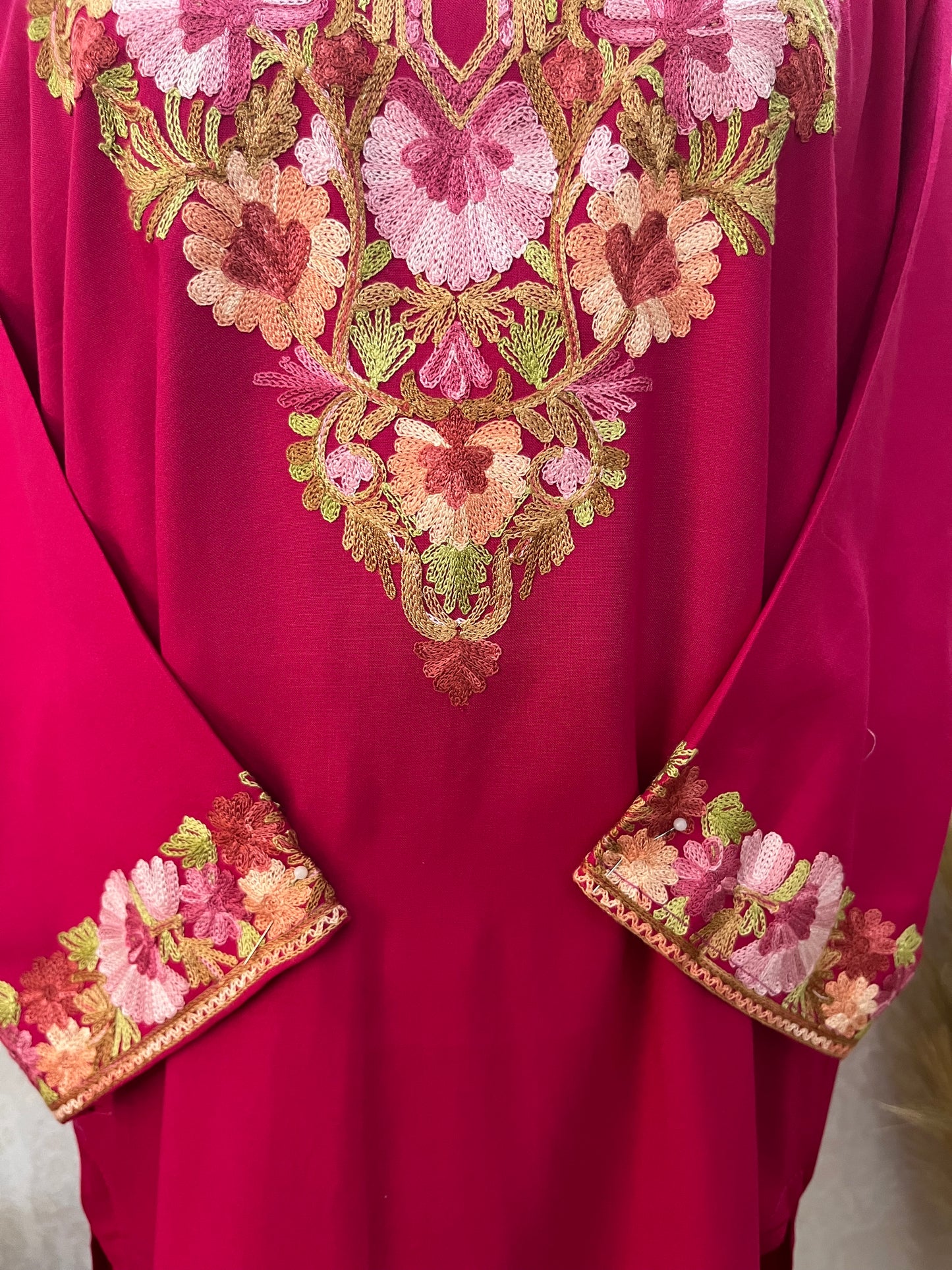 Hot Pink Cotton Stitched Co-ord Set(42)