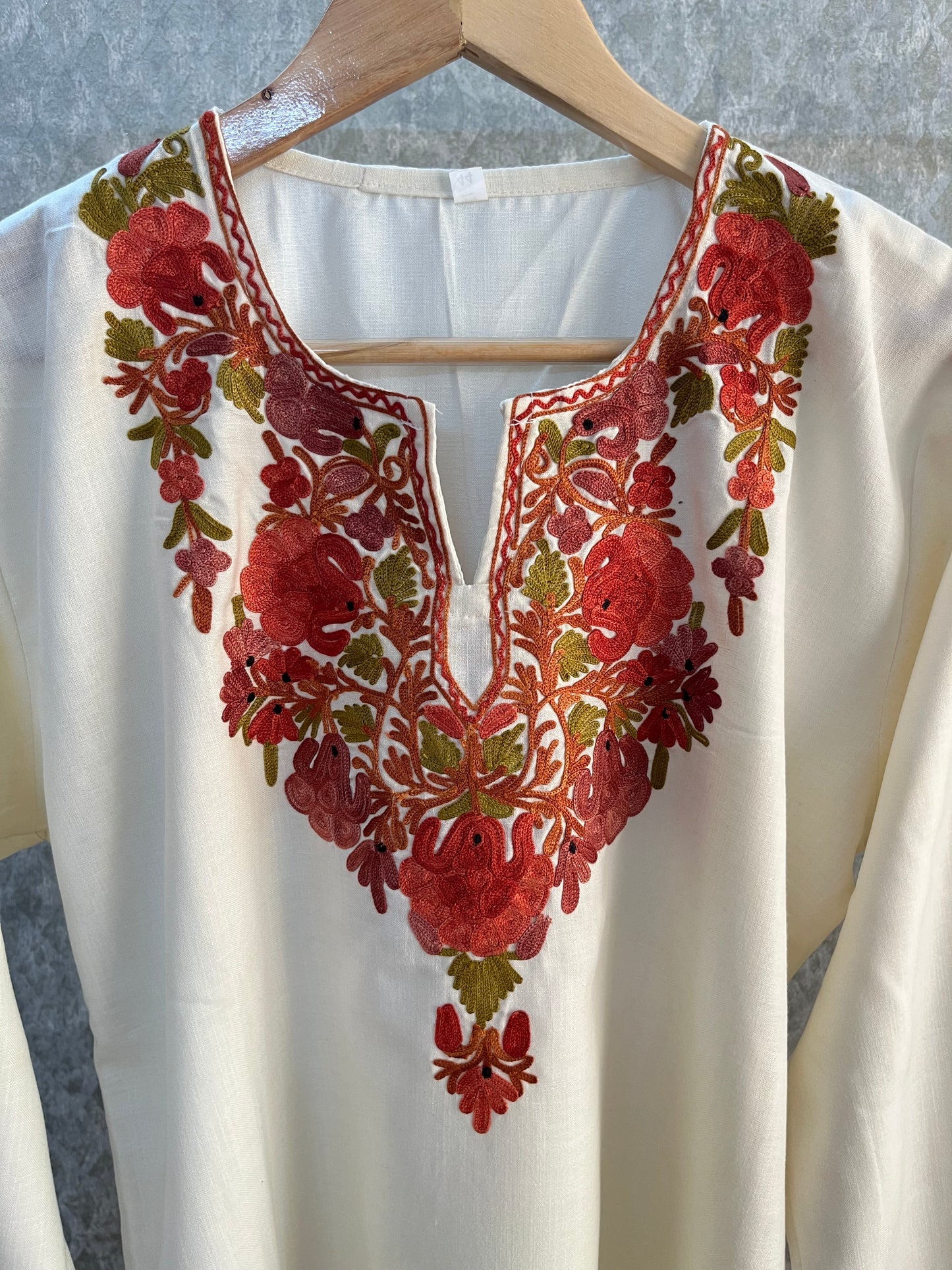 Off White Cotton Stitched Co-ord Set (40)