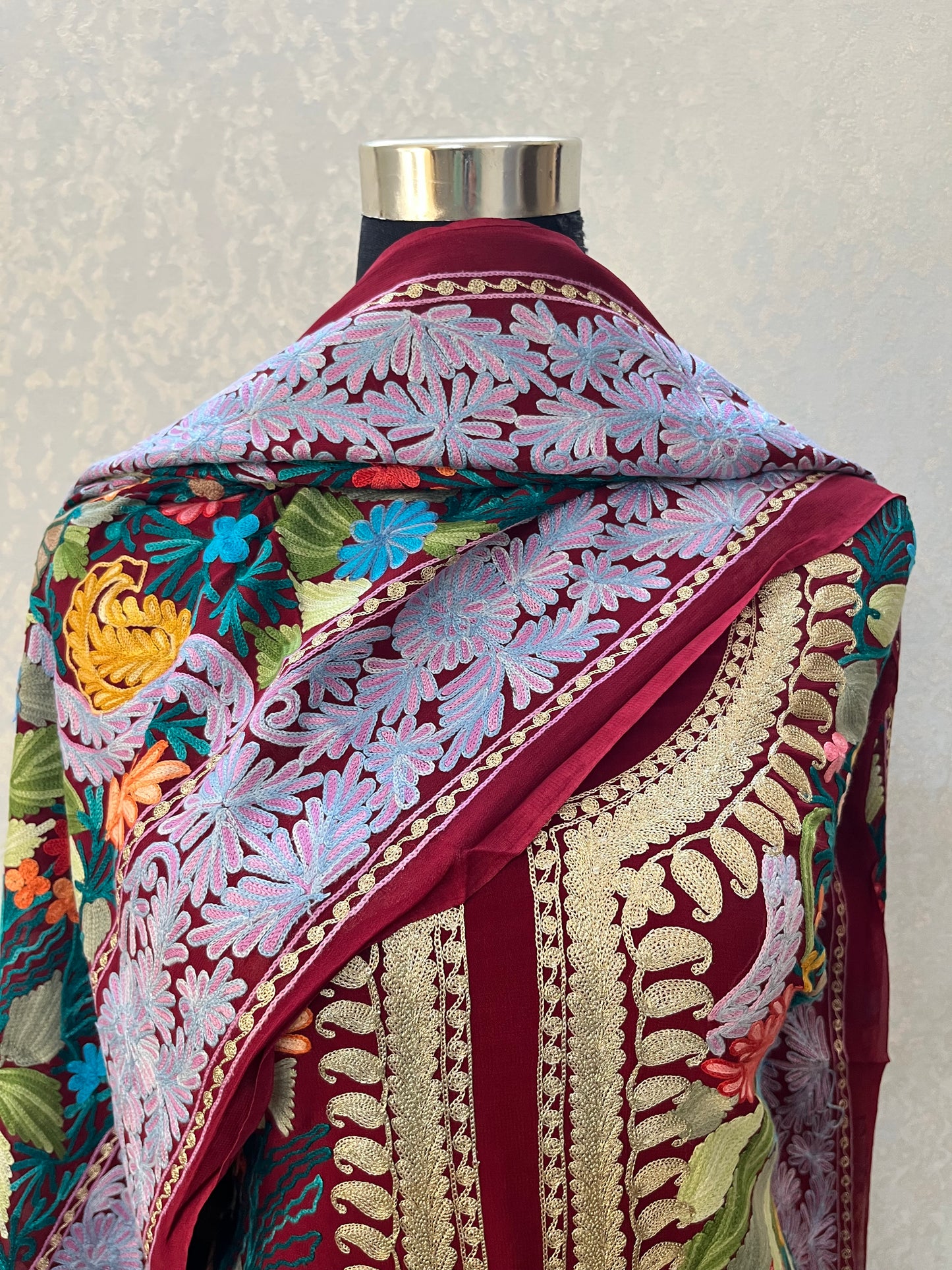 Maroon Premium Georgette Kashmiri Suit