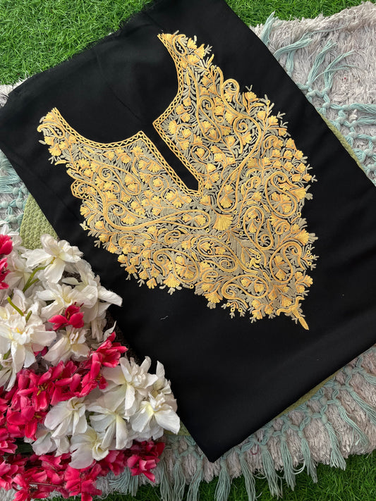 Black Cotton Cord Set (Hand Embroidered)