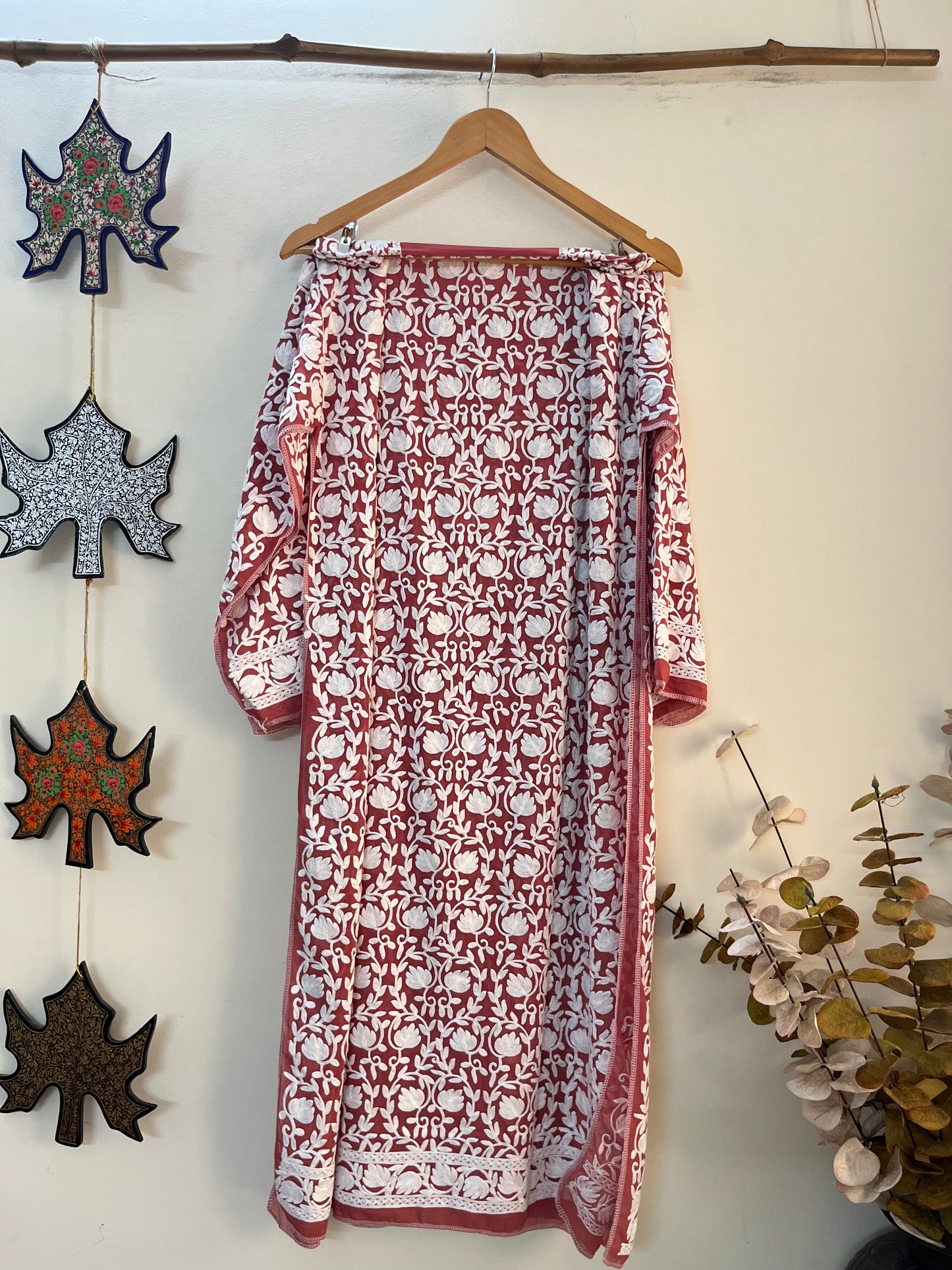 Georgette Front Back Jaal Kashmiri  Semi Stitched Kurta