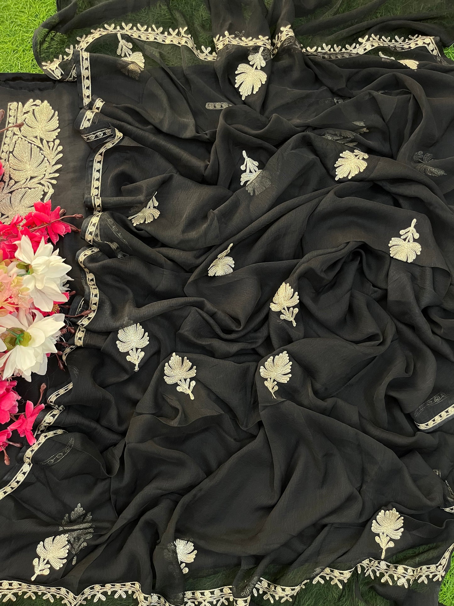 Black Silk Tilla Kashmiri Suit