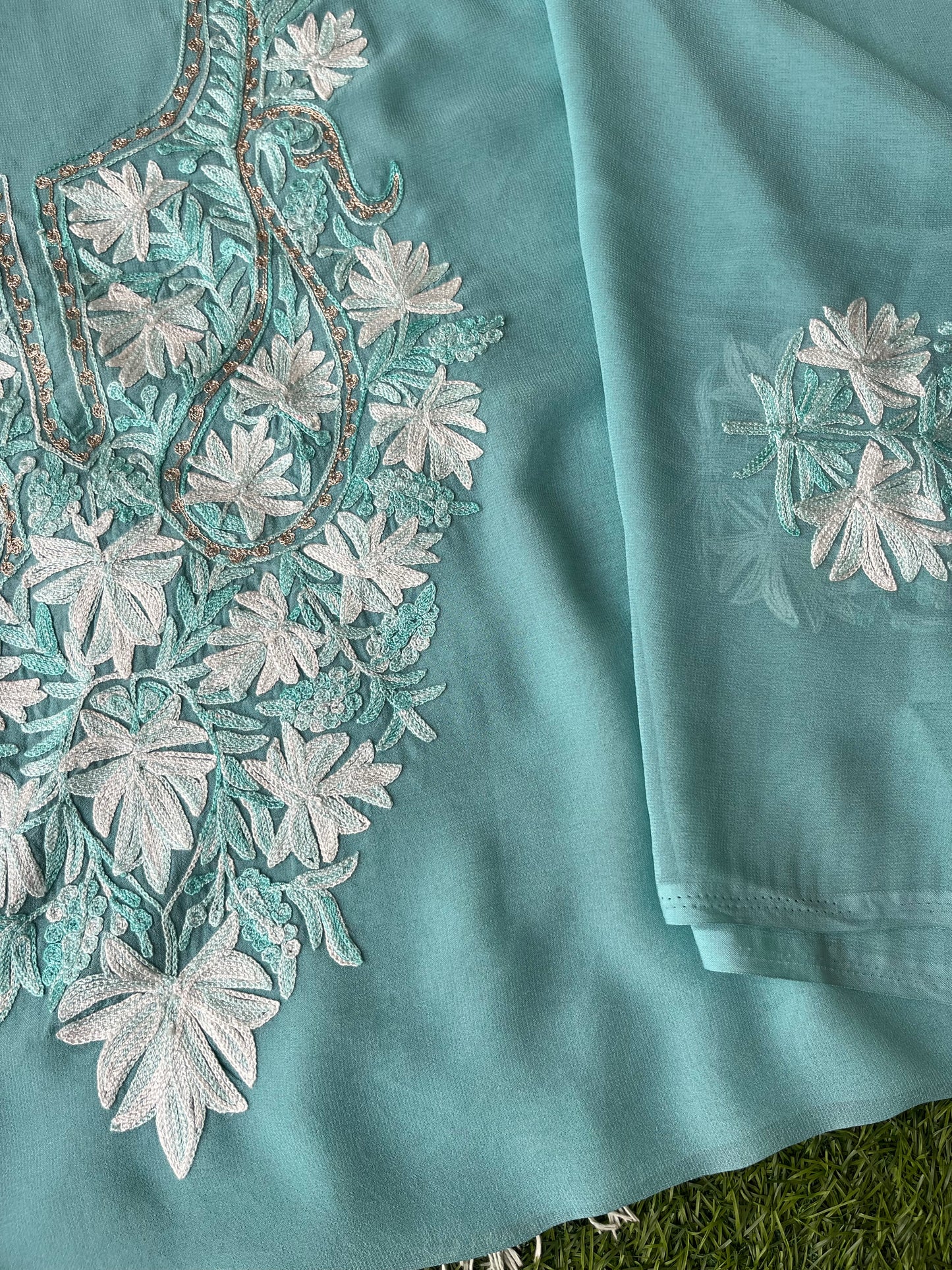 Soft Blue Georgette Unstitched Kurta Material