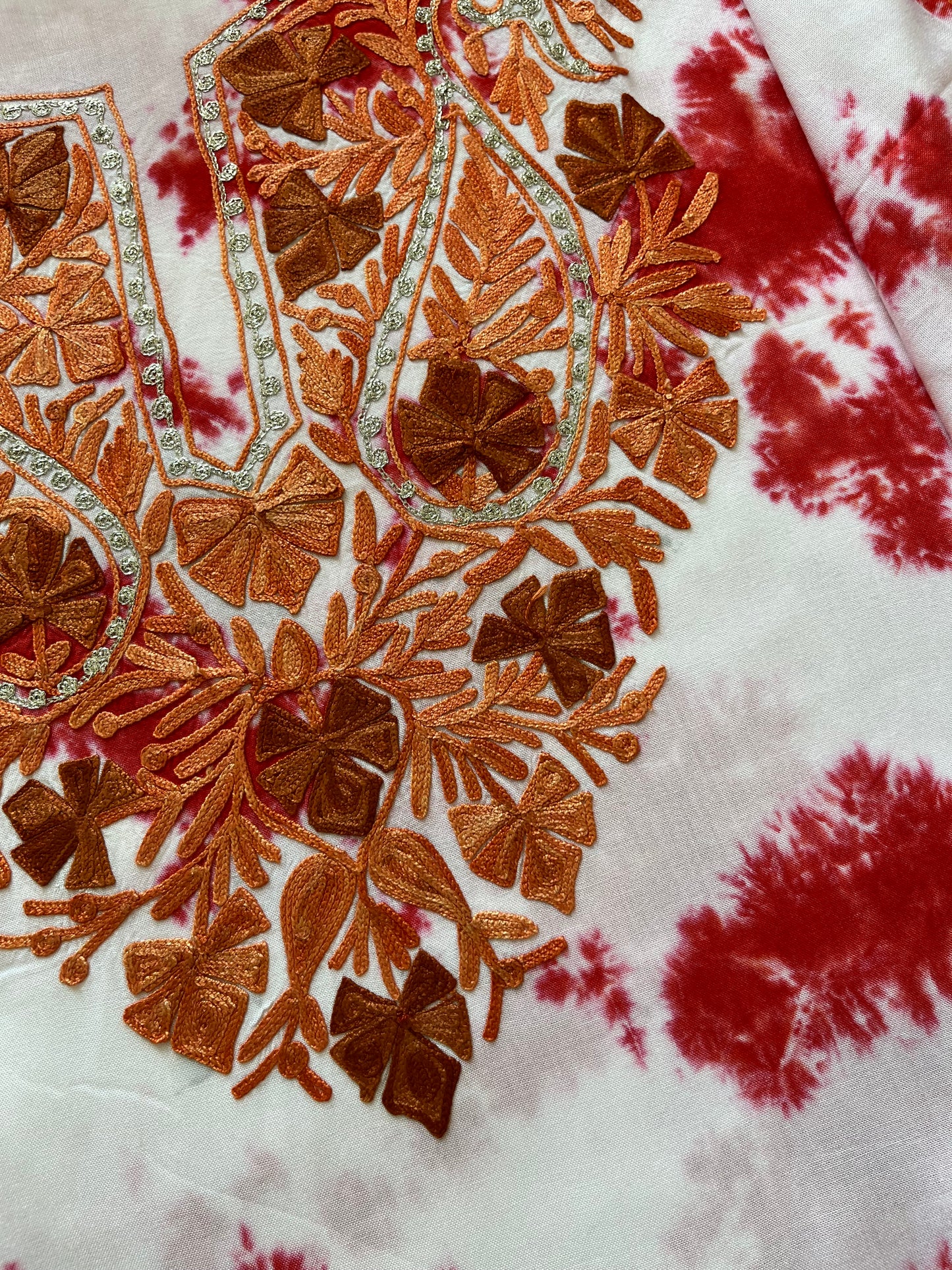 Cotton Unstitched Ty Dy Kashmiri Kurti