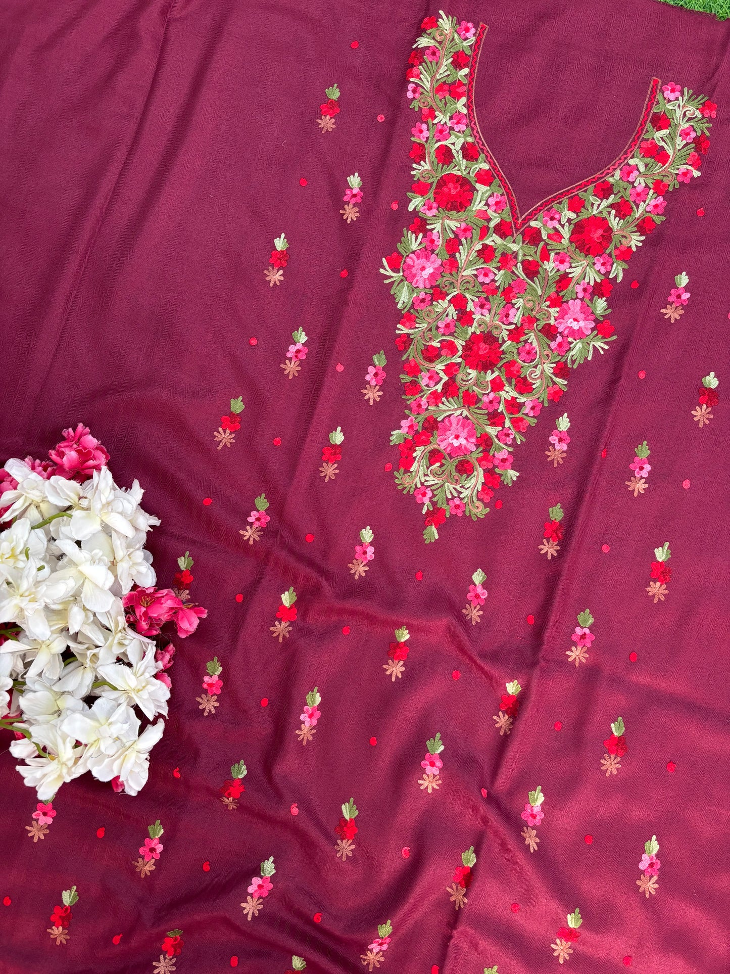 Coke Woollen Aari Embroidered 3pc suit