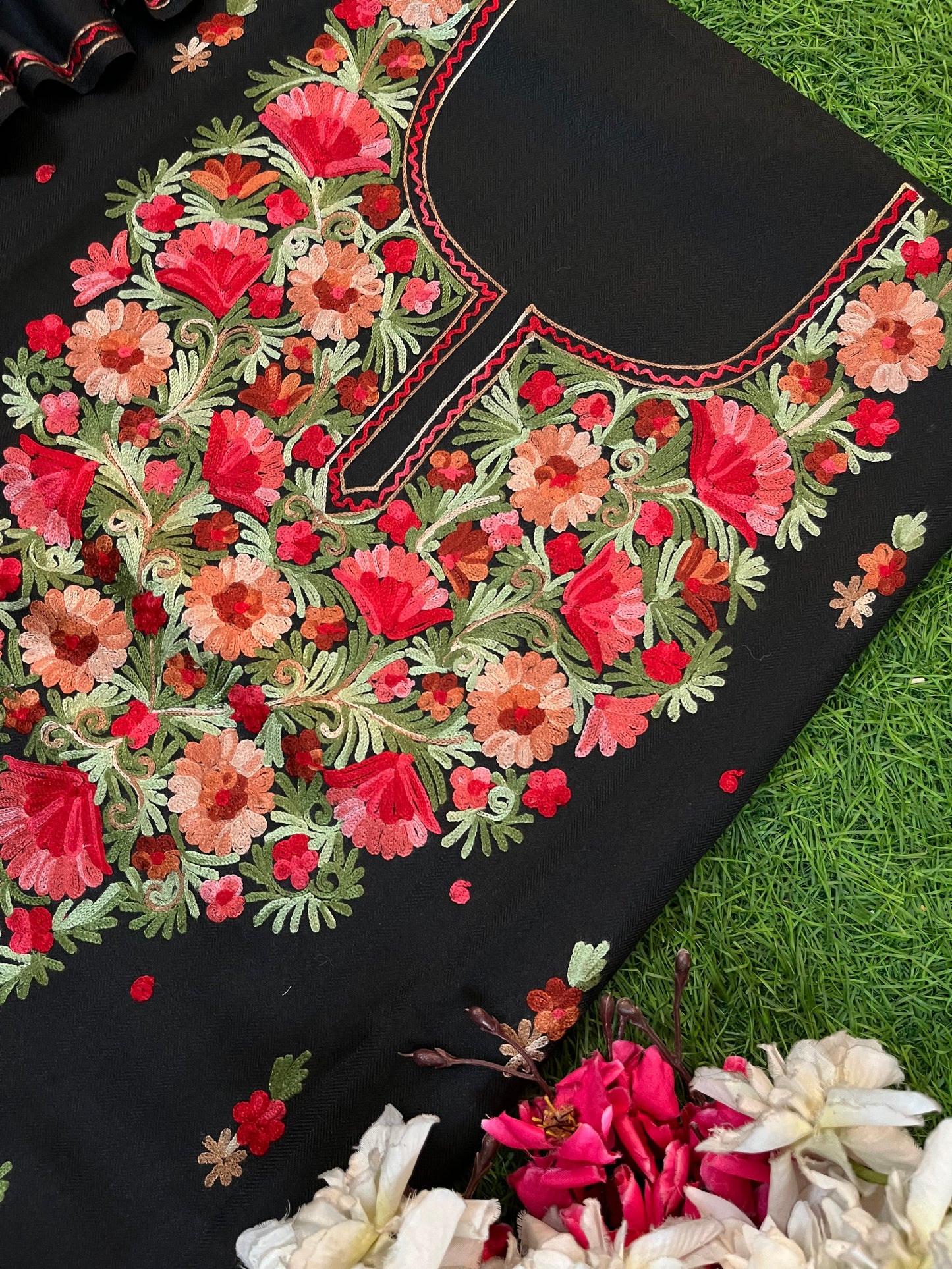Black Woollen Aari Embroidered 3pc suit