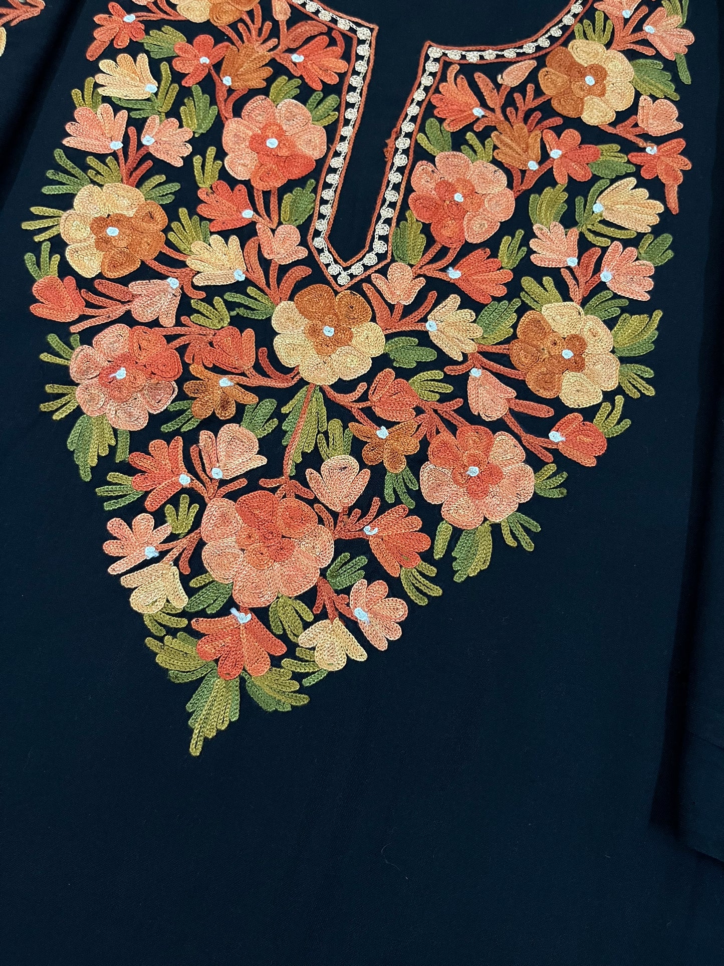 Black Cotton Cord Set (Aari Embroidered)