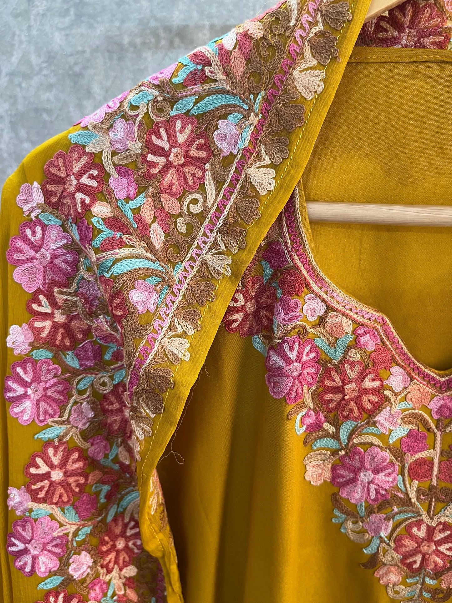 Gold Cotton Stitched Co-ord Set with dupatta (42)