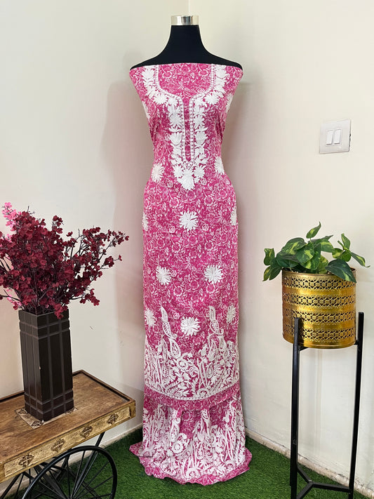 Guldasta~Cotton Kurti & Pant Aari Embroidered set