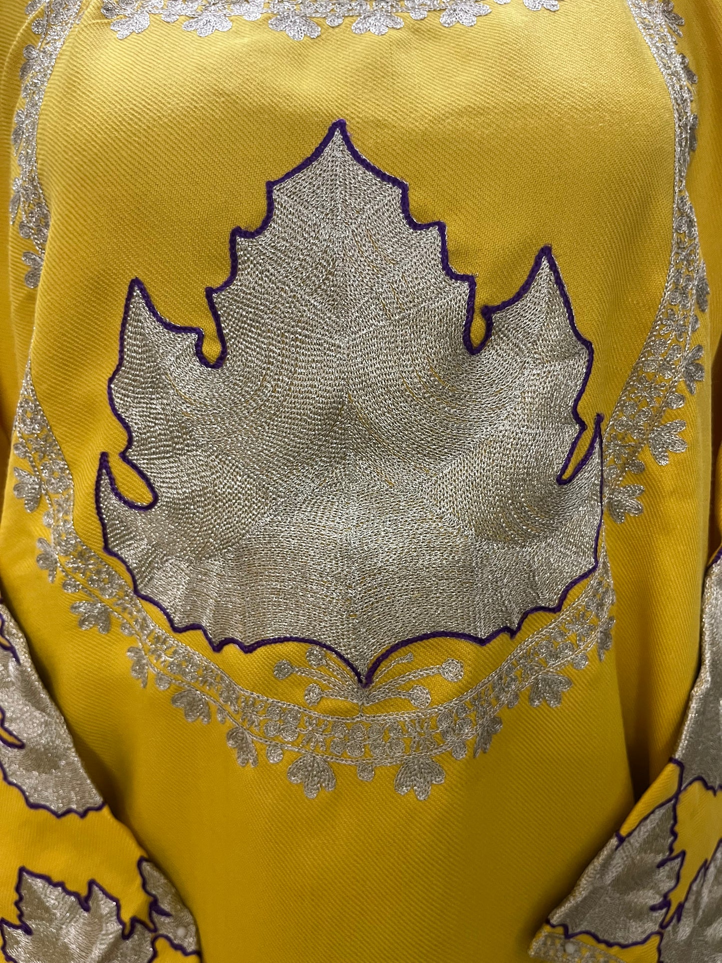 Yellow Woollen Kashmiri Co-Ord Set ( Size 44)