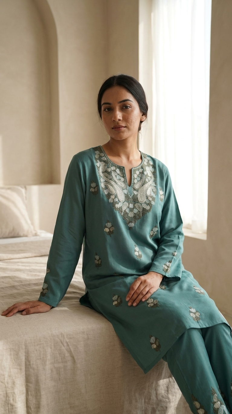 Green Cotton Cord Set  Size(42)