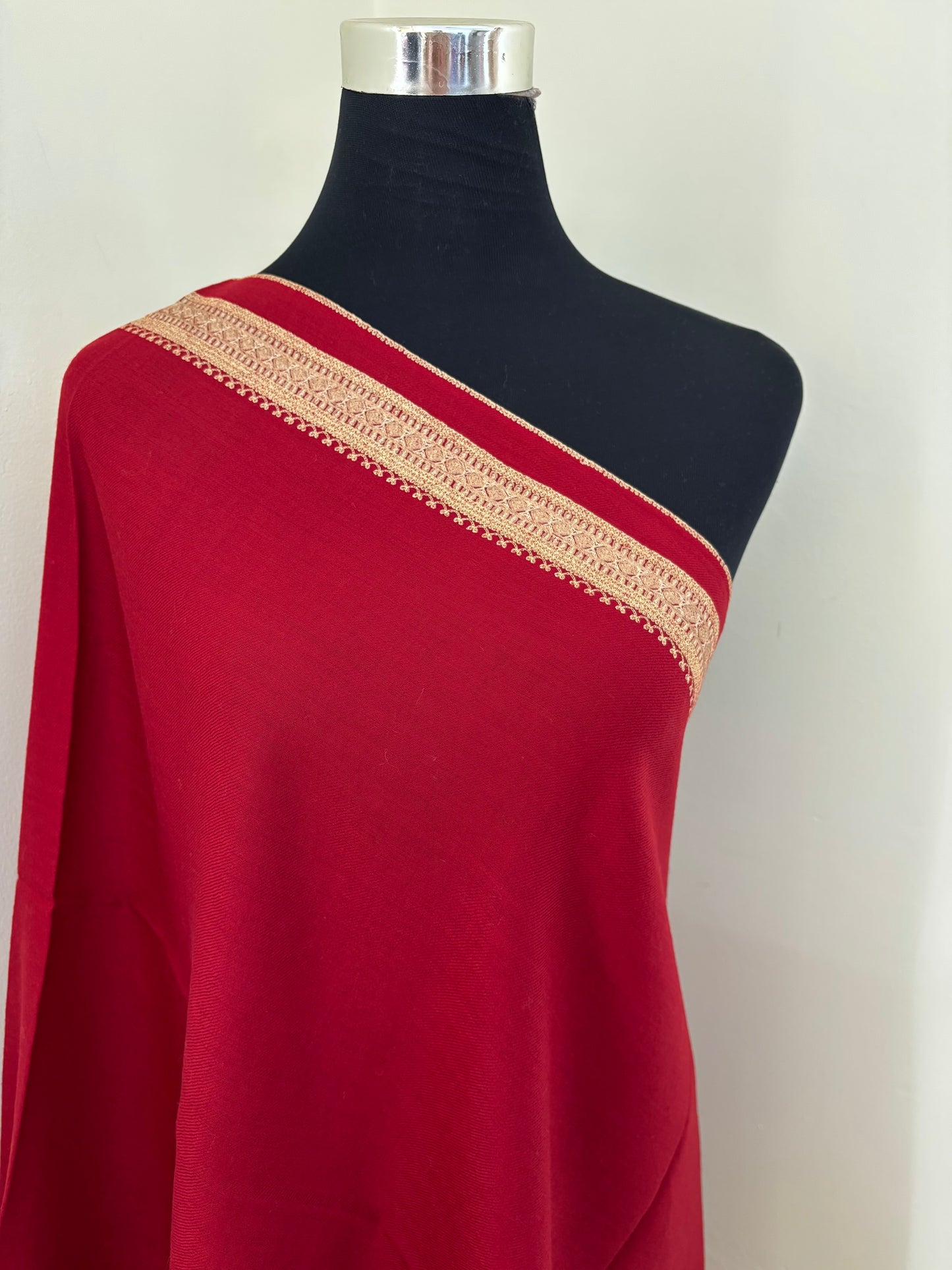 Red Baadam Bael Kashmiri Stole