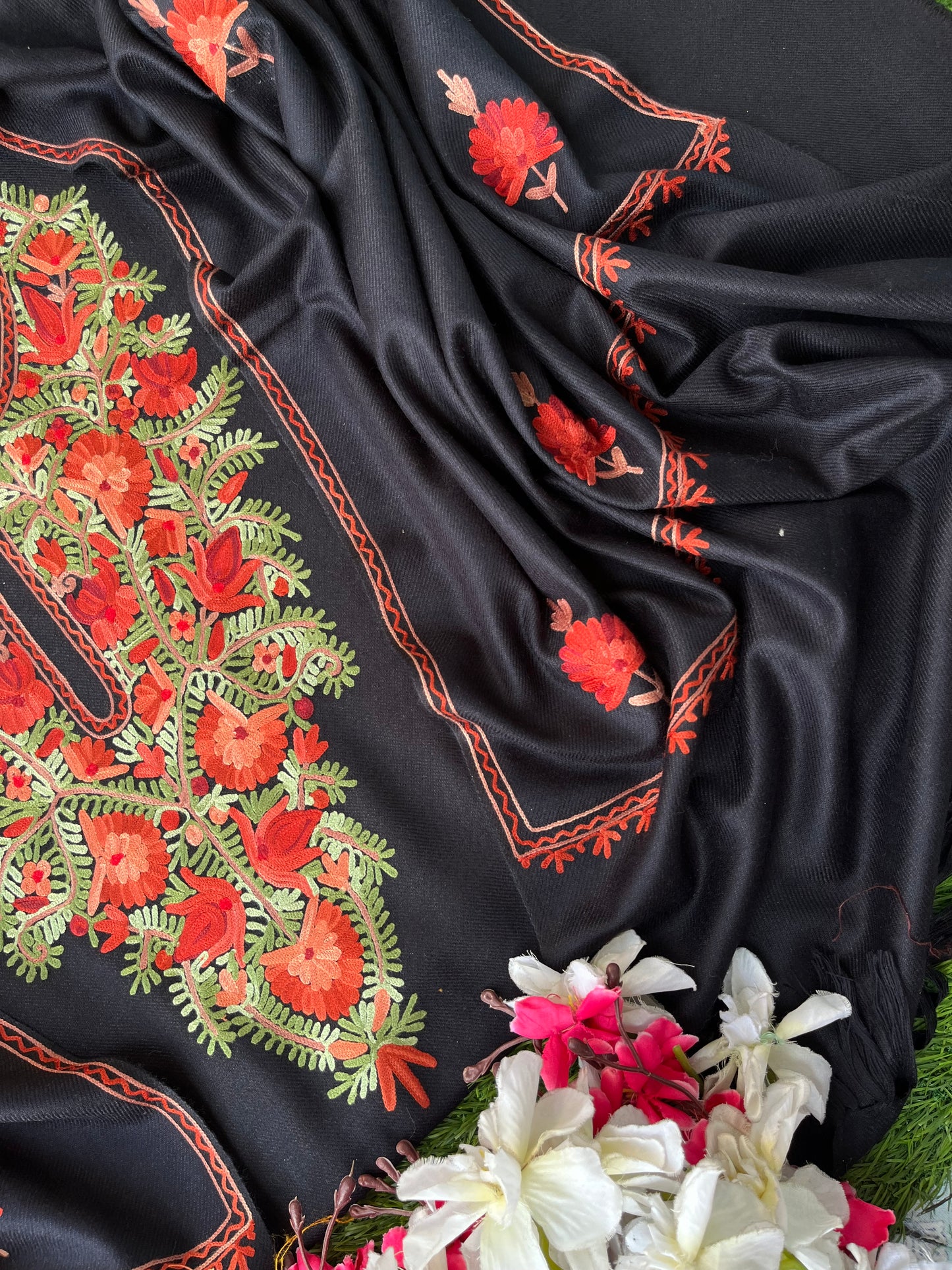 Black Woollen Aari Embroidered 3pc suit