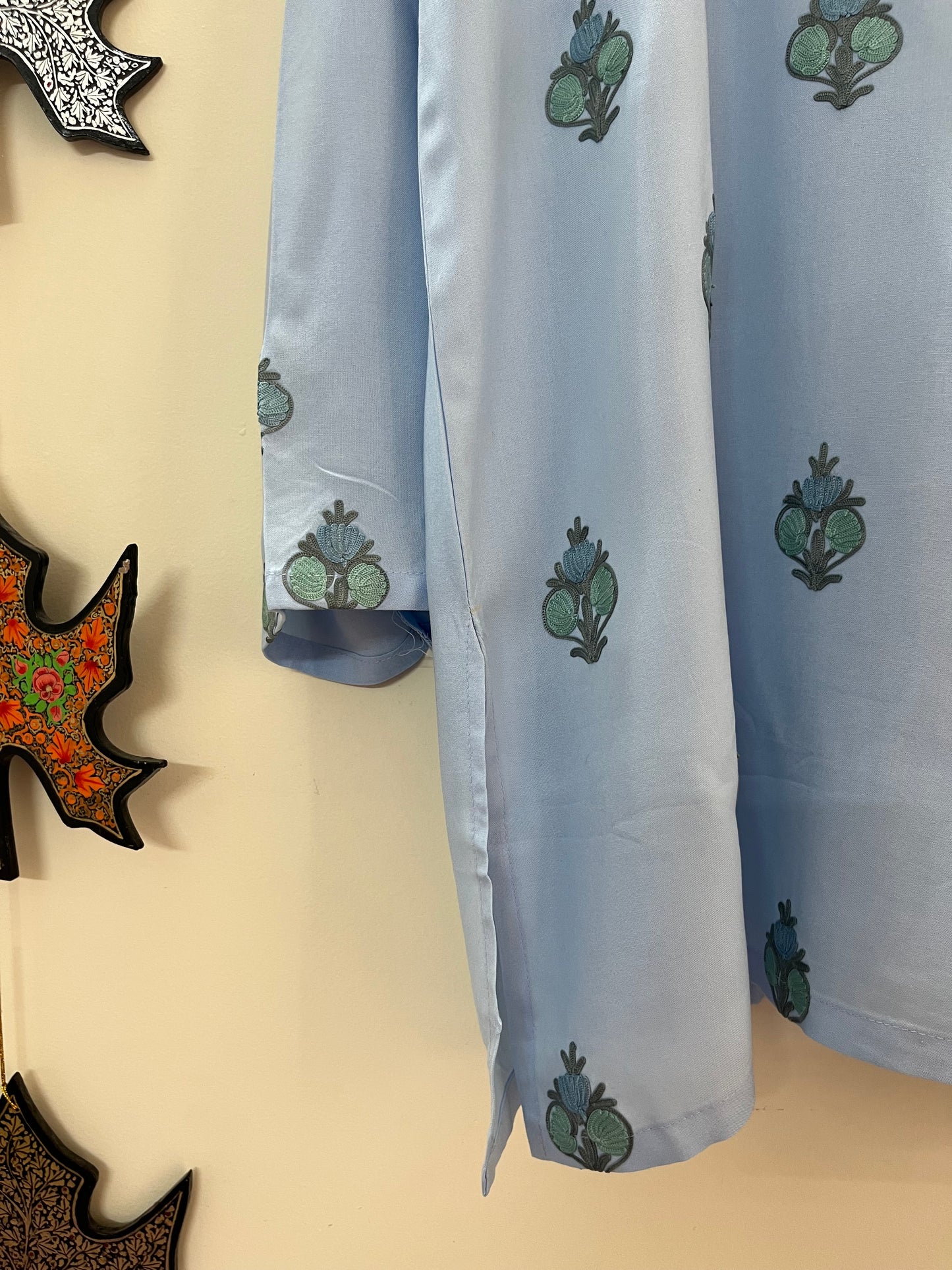 Ice Blue Cotton Cord Set (Free Size/ XL)