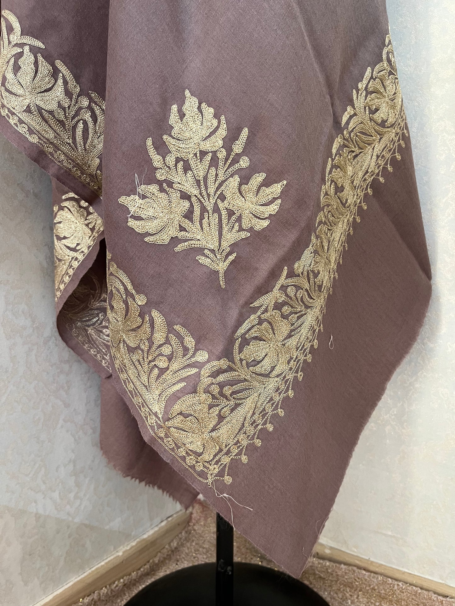 Faun Semi Pashmina Tilla Embroidered stole