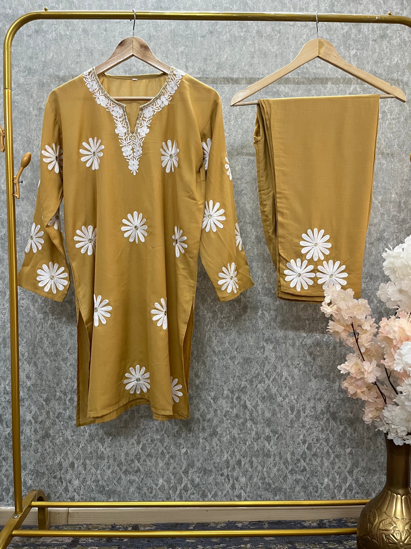 Soft Yellow Cotton Cord Set Size(40)