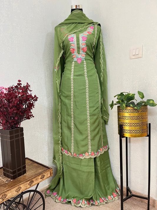 Sanam’ Silk Aari Embroidered Suit material