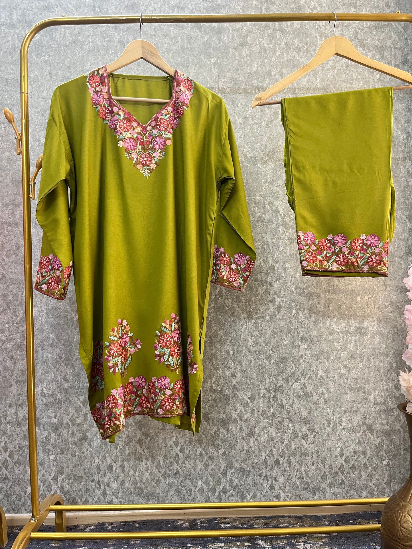 Heena Green Cotton Stitched Co-ord Set with dupatta (46)