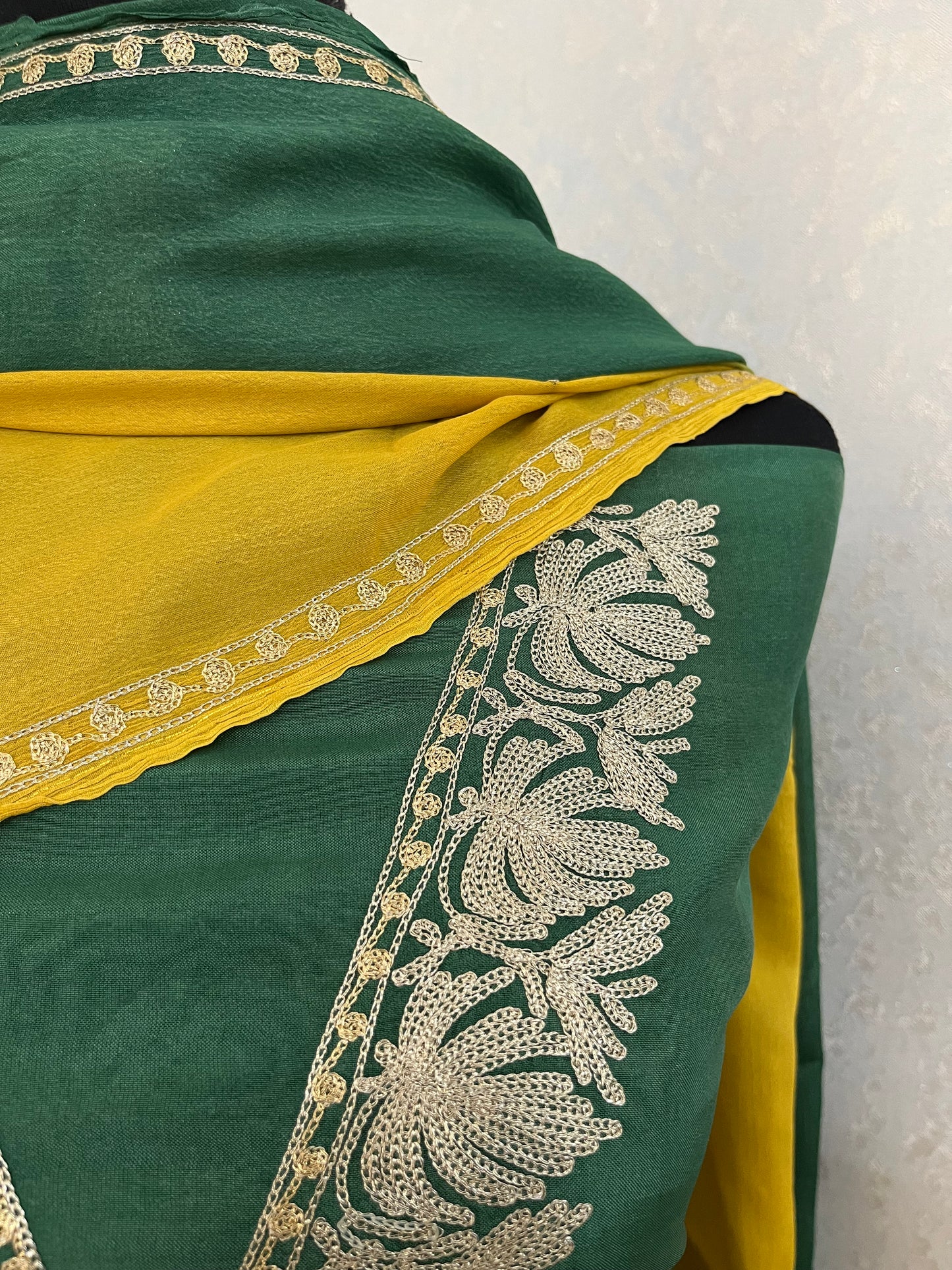 Pastel Green Sanam Silk Kashmiri Suit