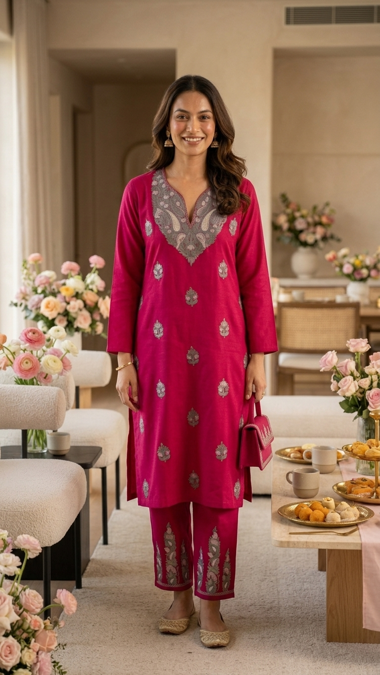 Hot Pink Cotton Cord Set Size(40)