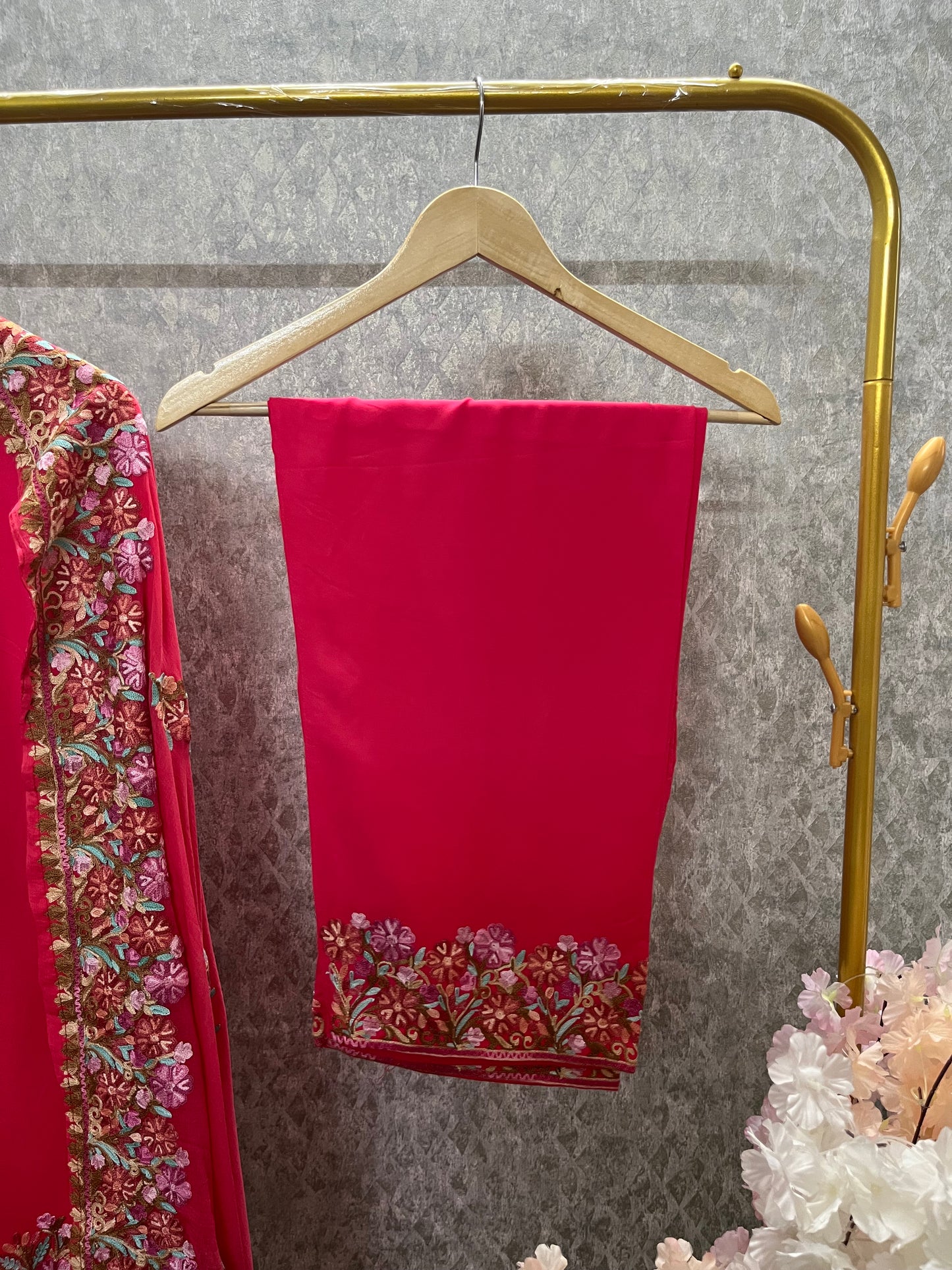 Carrot Pink Cotton Stitched Co-ord Set with dupatta (44)
