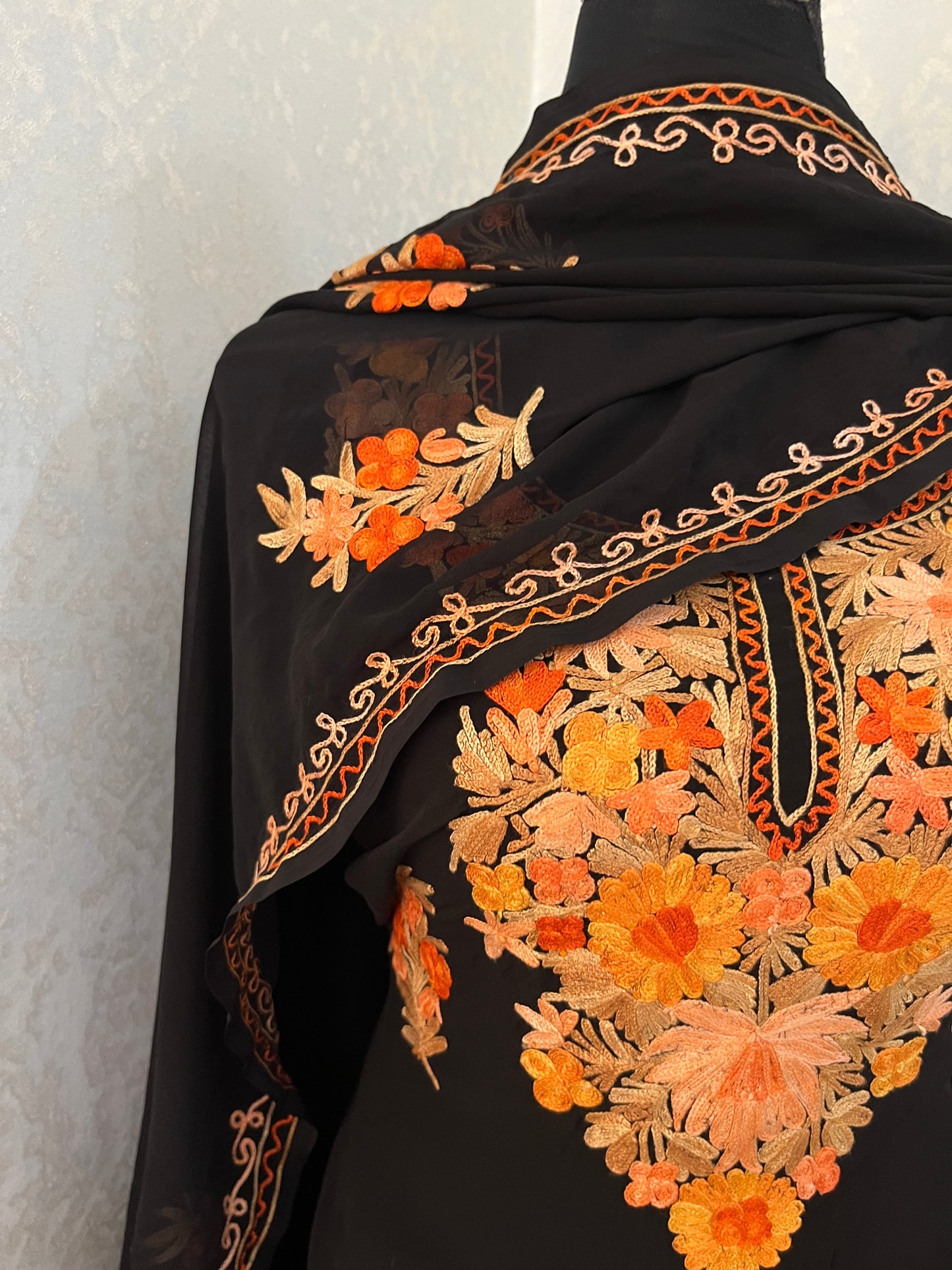 Georgette Black 3 Pc Aari Embroidered Suit Set