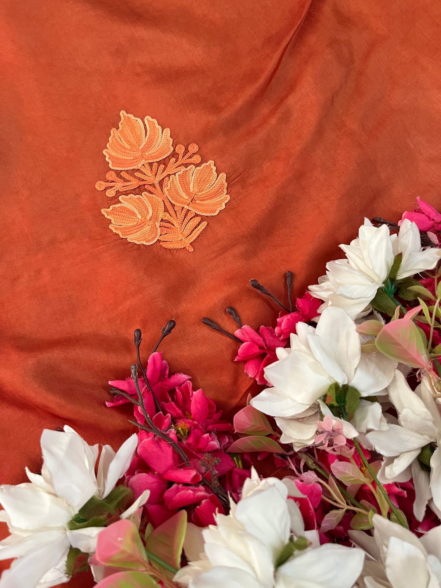 Rust Opada Silk Kashmiri Suit
