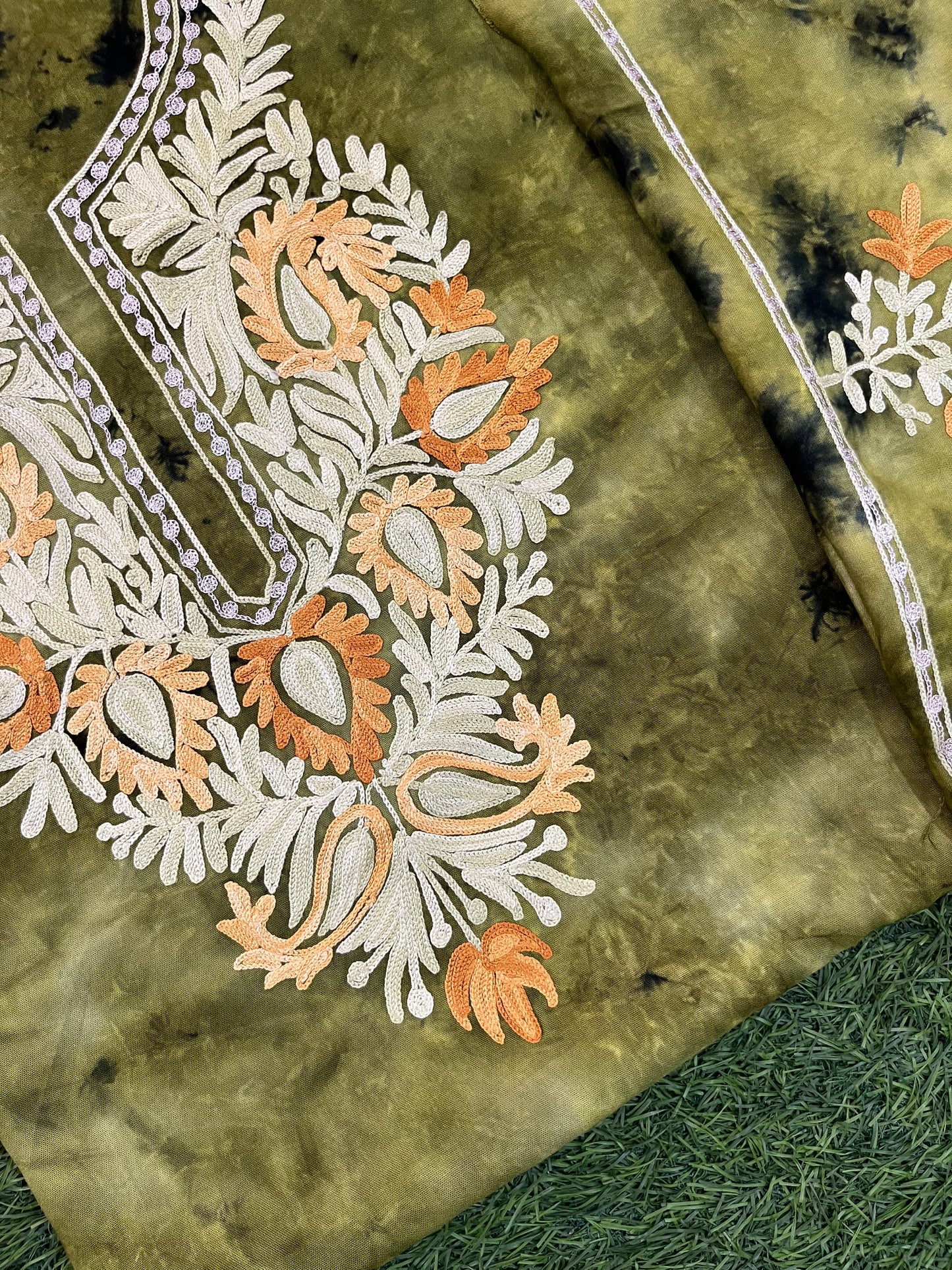 Cotton Unstitched Ty Dy Kashmiri Kurti