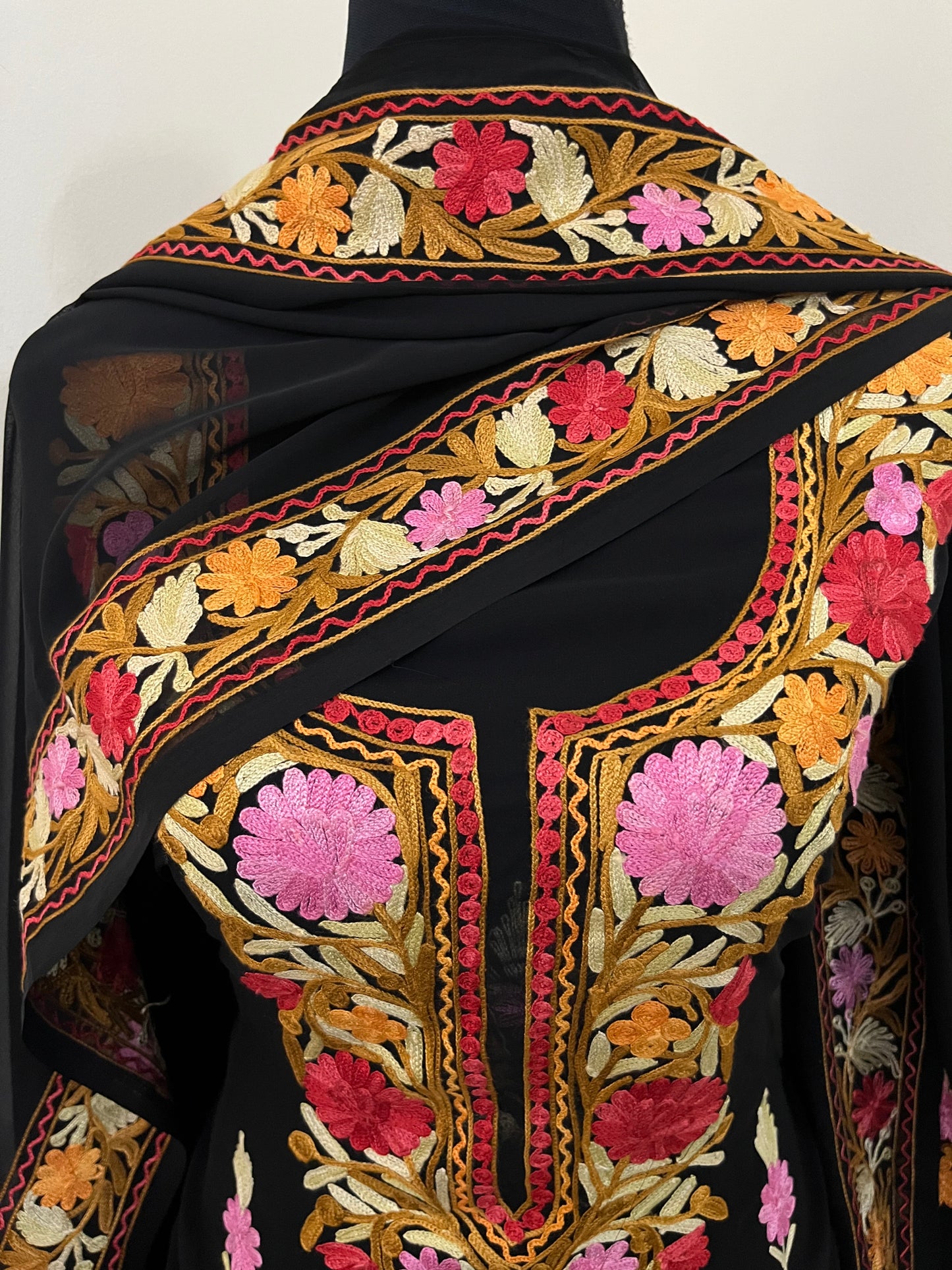 Black Georgette 3 Pc Aari Embroidered Suit Set