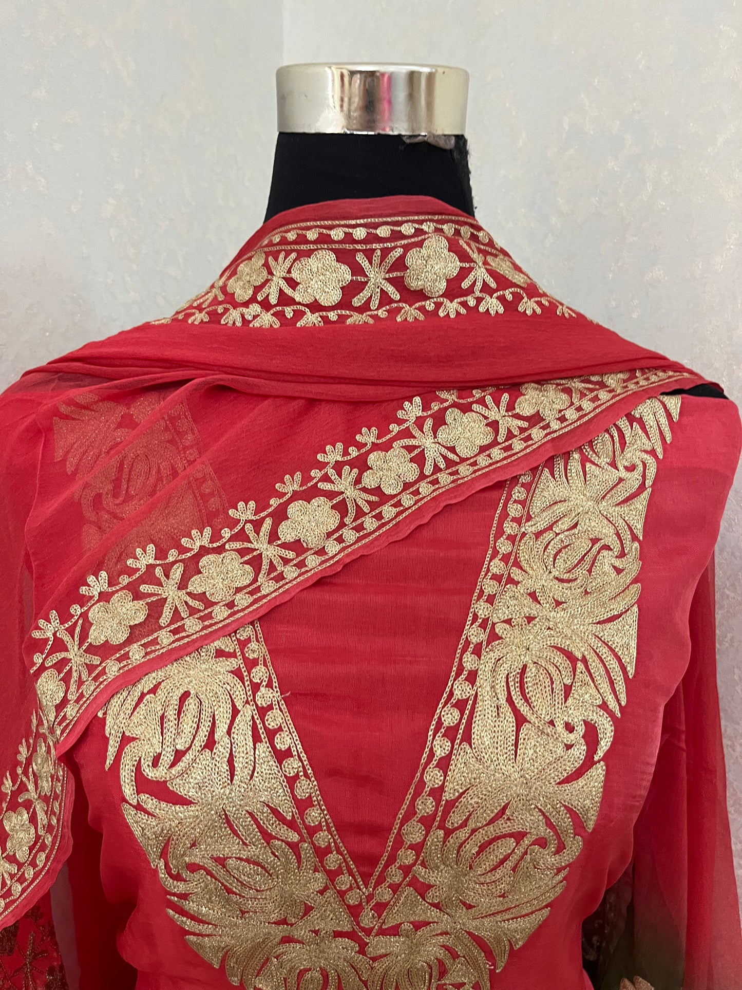 Sanam Electric Blue Silk Kashmiri Suit