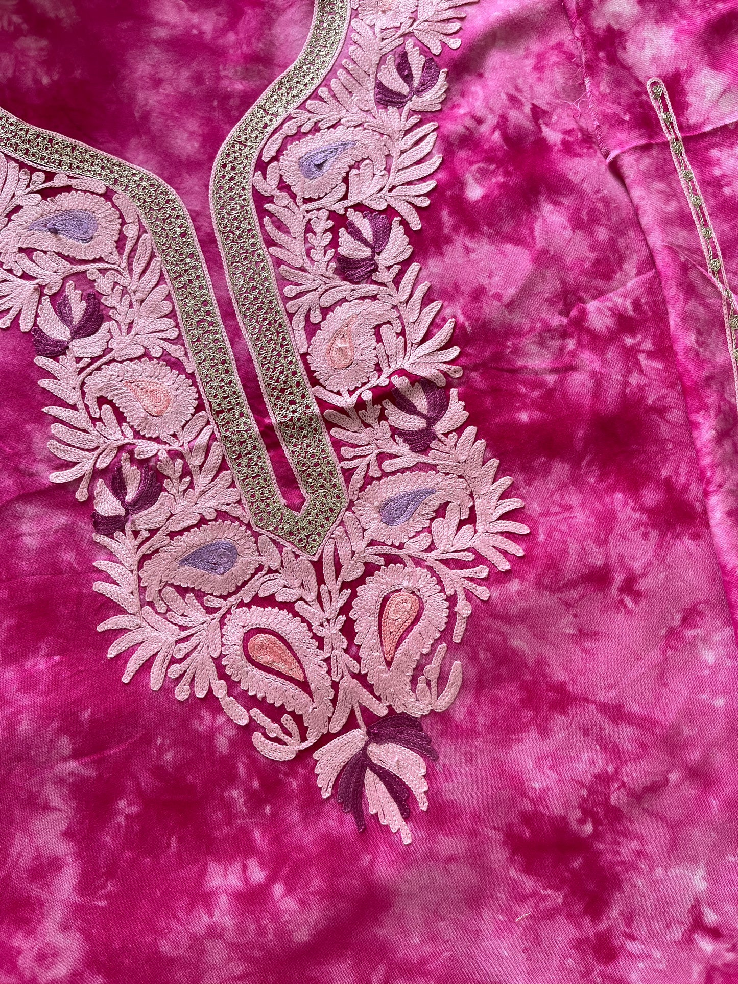 Cotton Unstitched Ty Dy Kashmiri Kurti