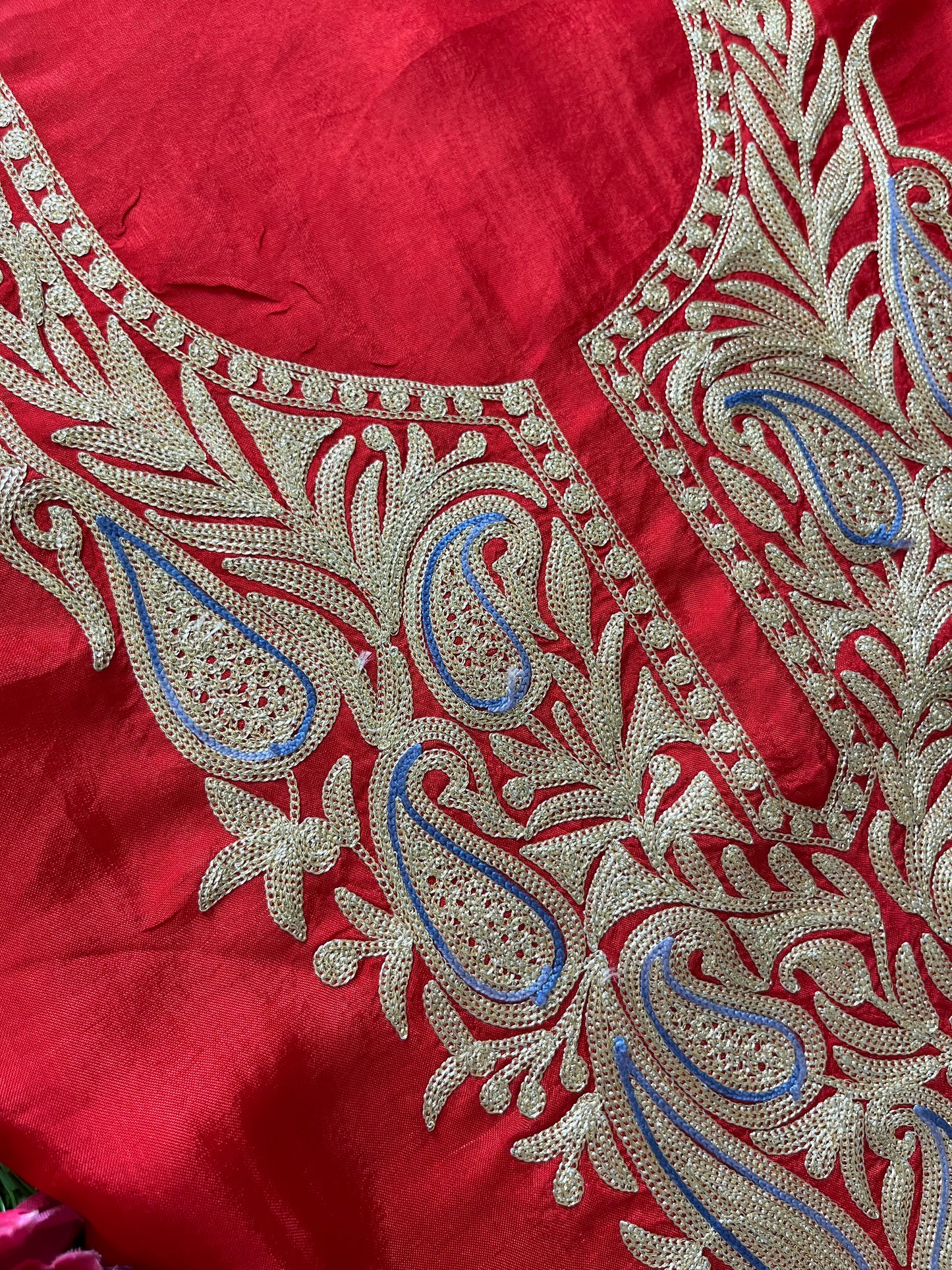 Red Silk Tilla Suit