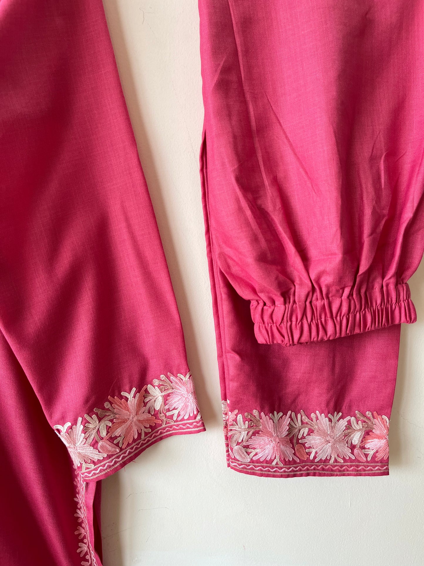 Pink Cotton Stitched Co-ord Set (XXL)